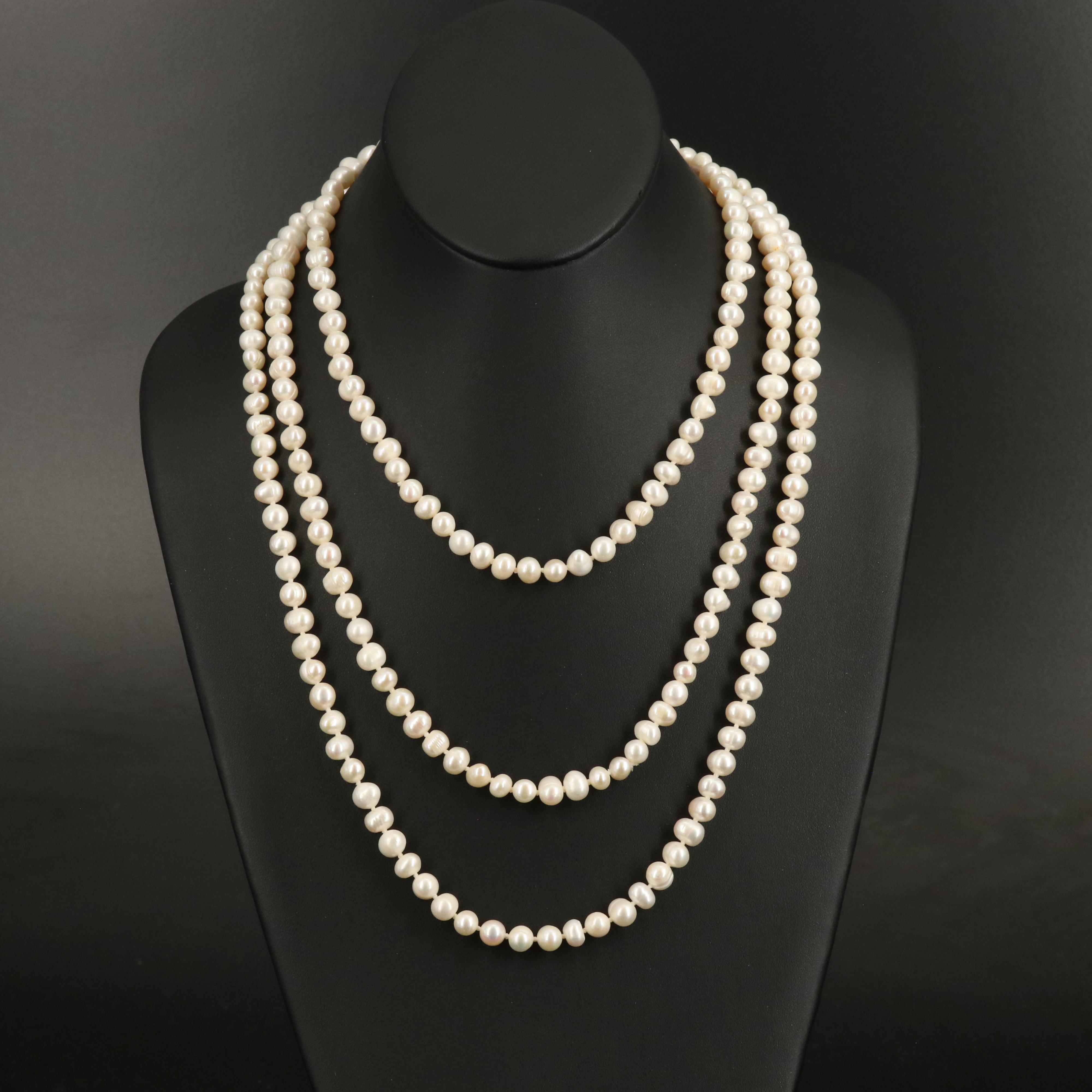 Endless Rope Length Pearl Necklace