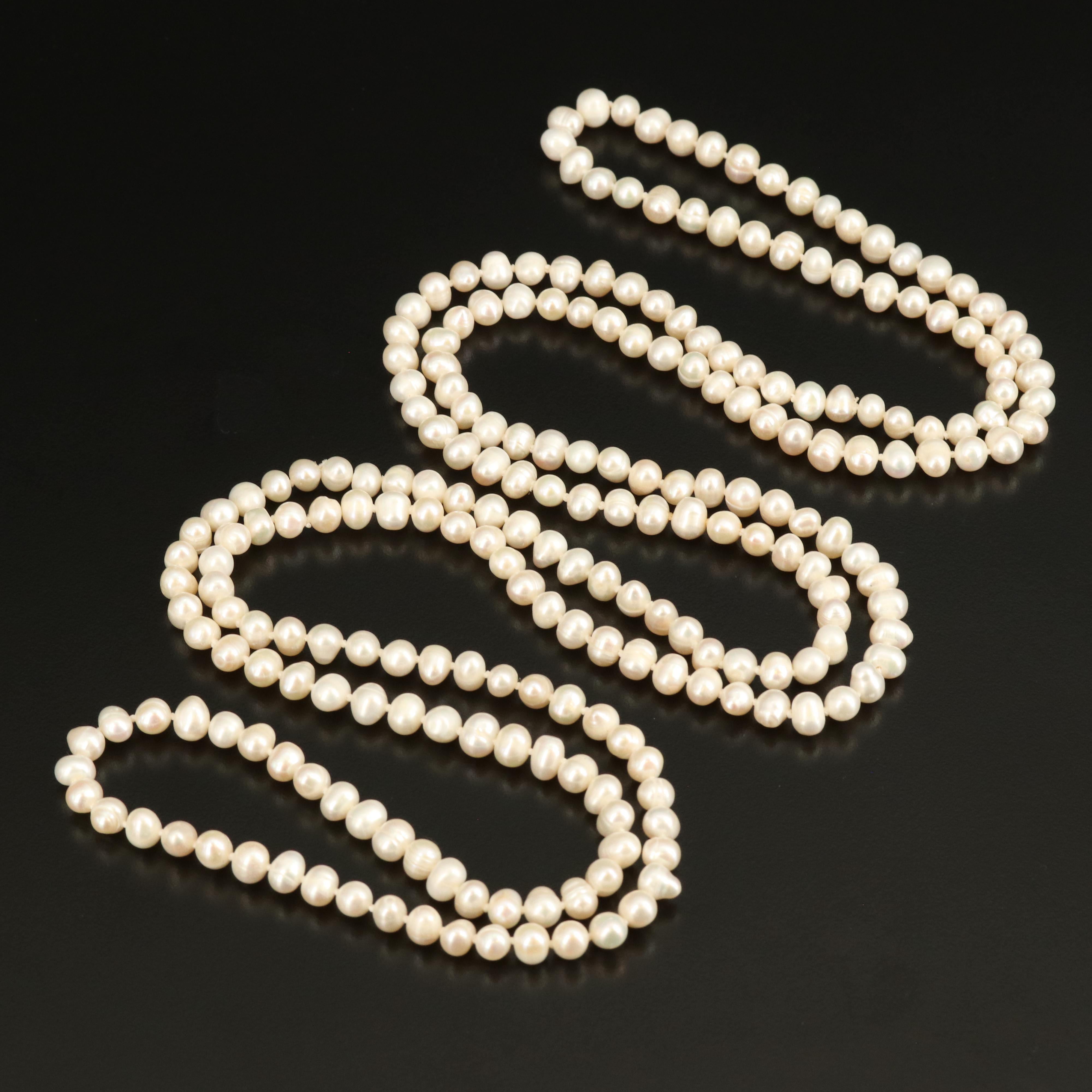 Endless Rope Length Pearl Necklace