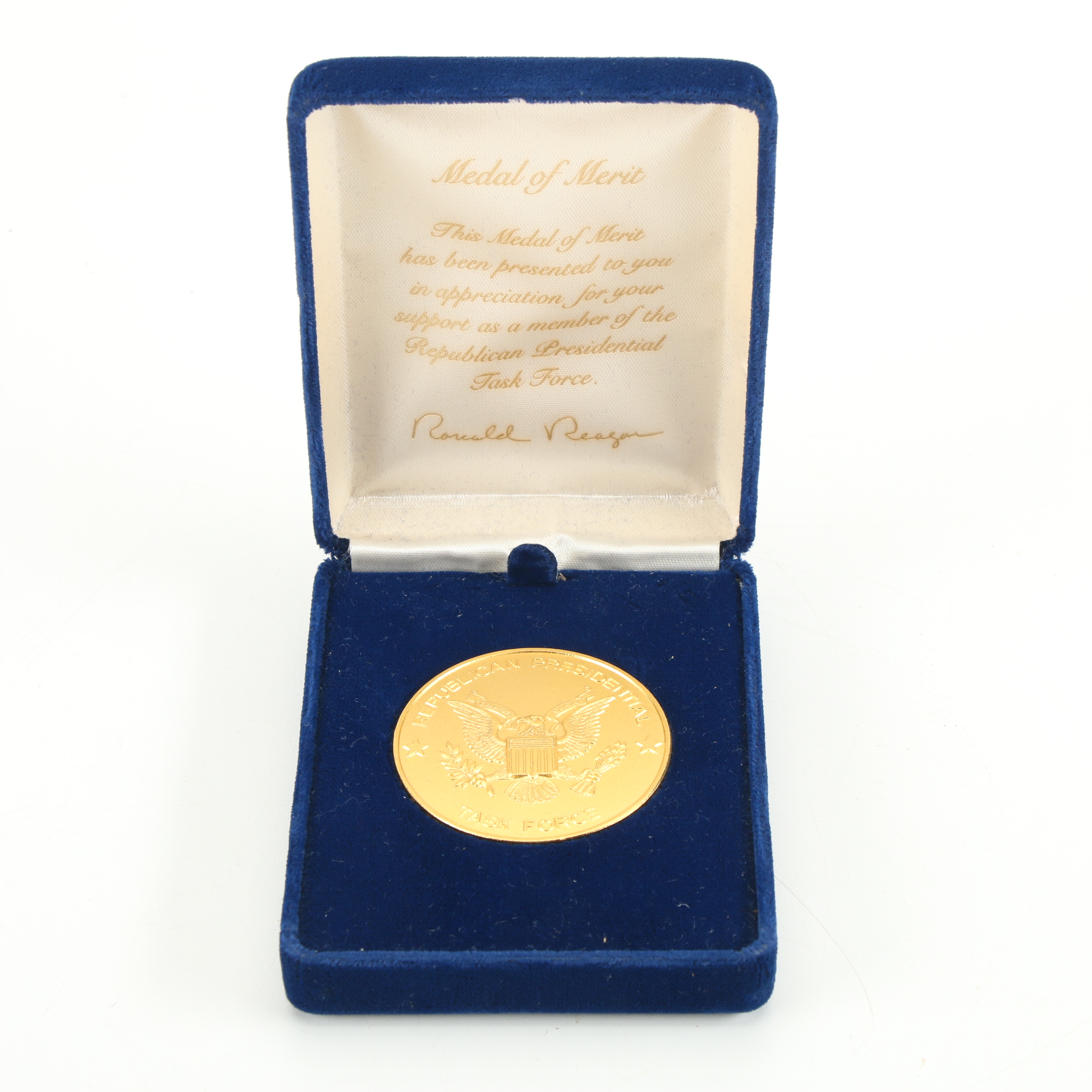 Ronald Reagan Pins, Medal, Figurine, with Photographs and Ephemera