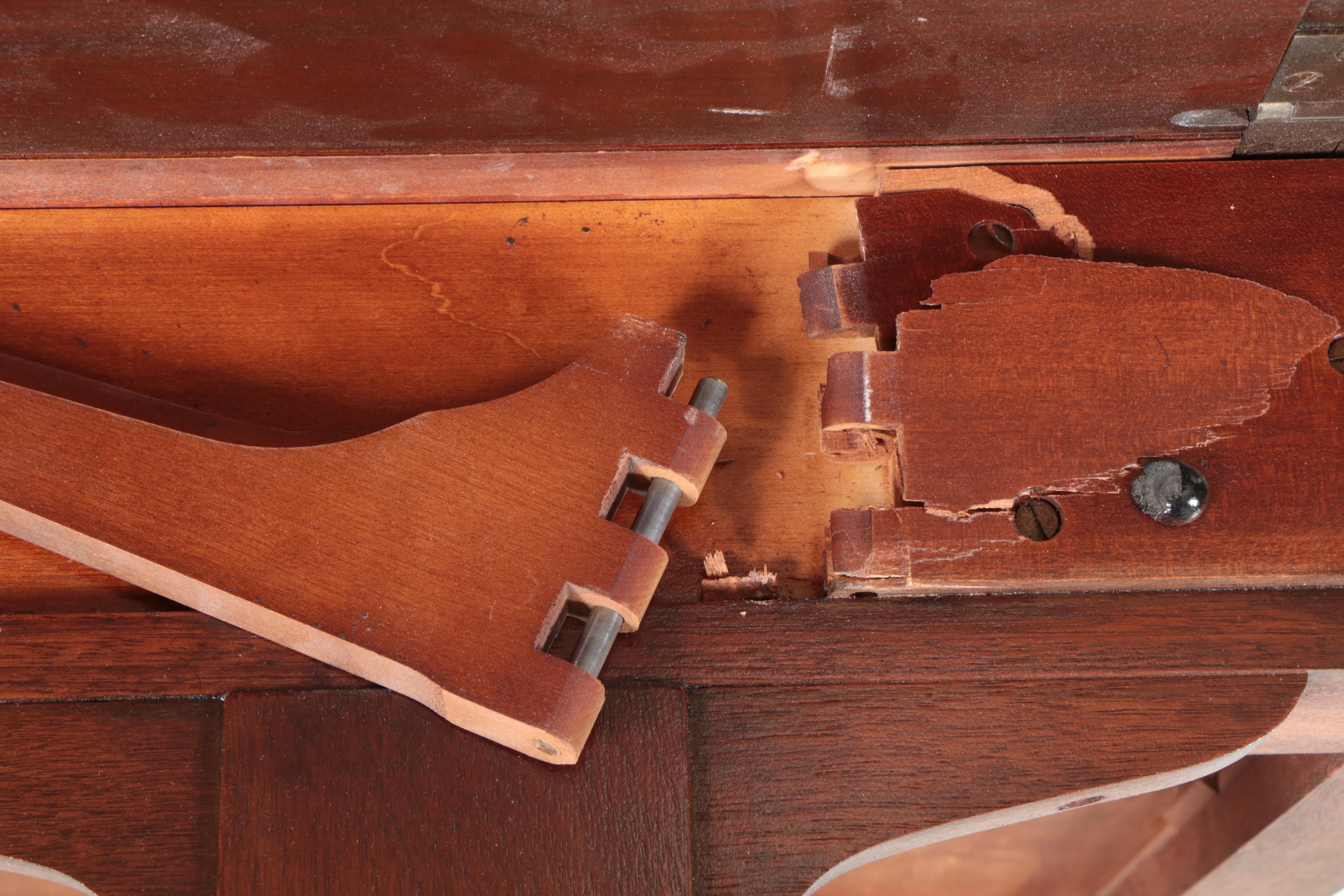 Regency Style Leather Top Mahogany Sofa Table, Mid-20th Century