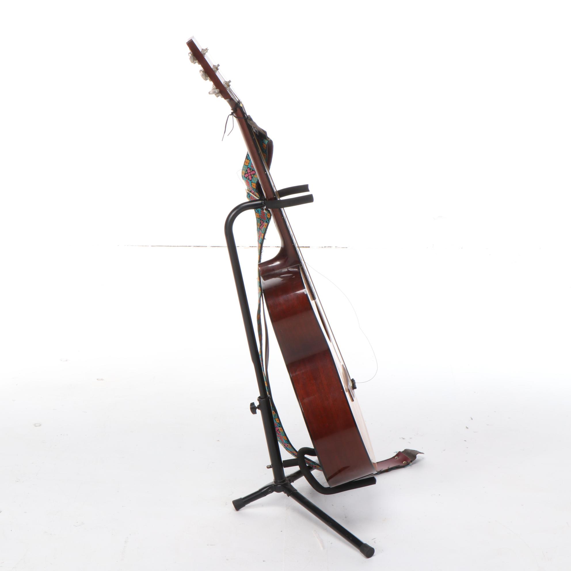 Yamaha FG-170 Acoustic Folk Guitar with Strap, Case, c. 1973