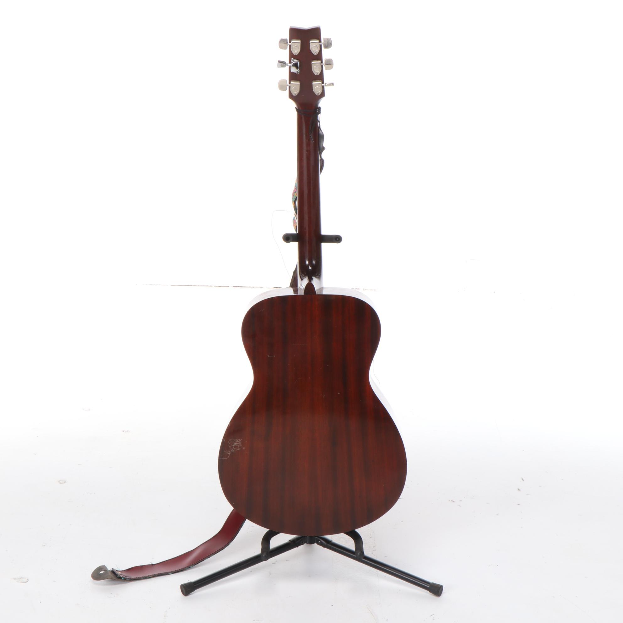 Yamaha FG-170 Acoustic Folk Guitar with Strap, Case, c. 1973