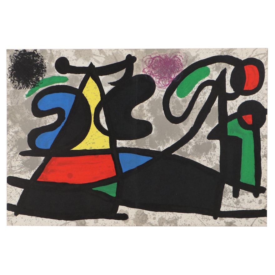 Joan Miró Double-Page Color Lithograph for "Derrière le Miroir," 1970