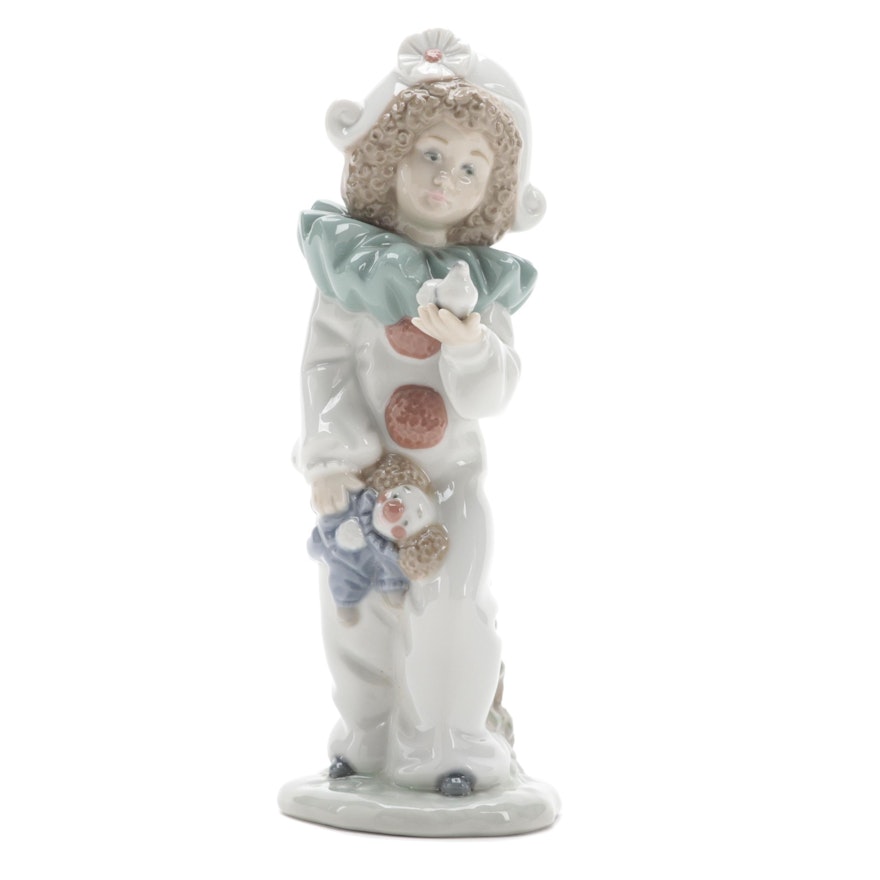Nao by Lladró "Nina Harlequin with Dove" Porcelain Figurine