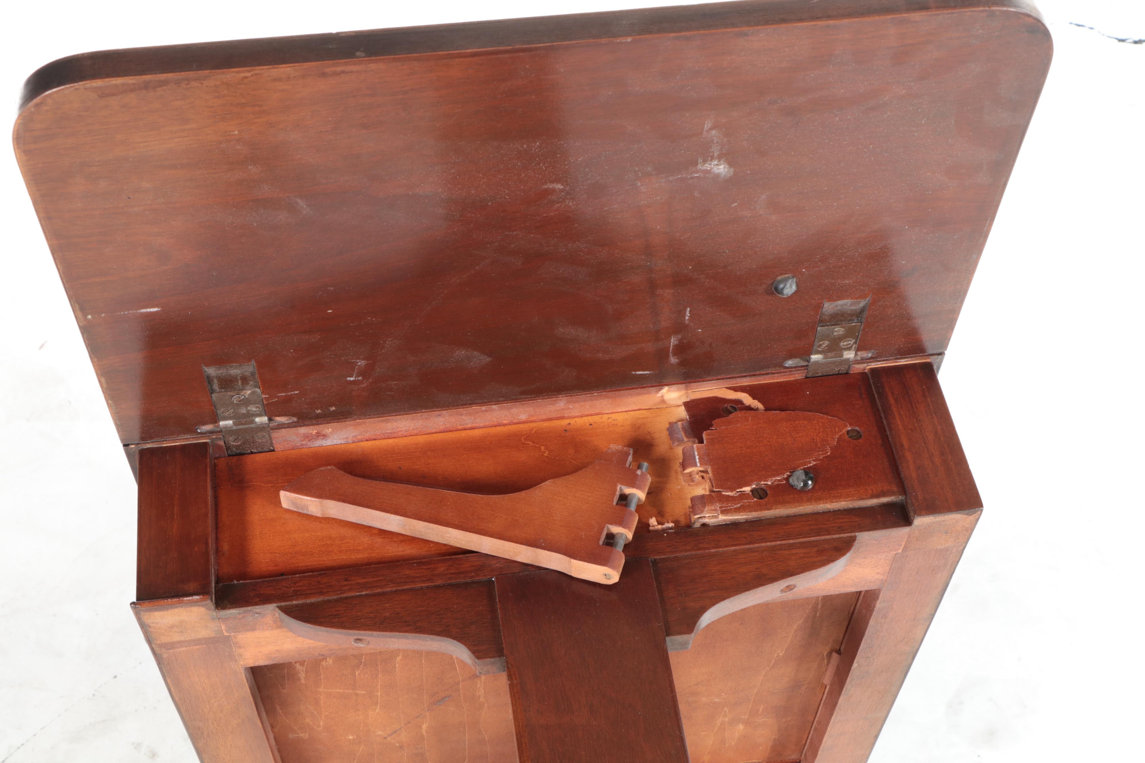 Regency Style Leather Top Mahogany Sofa Table, Mid-20th Century