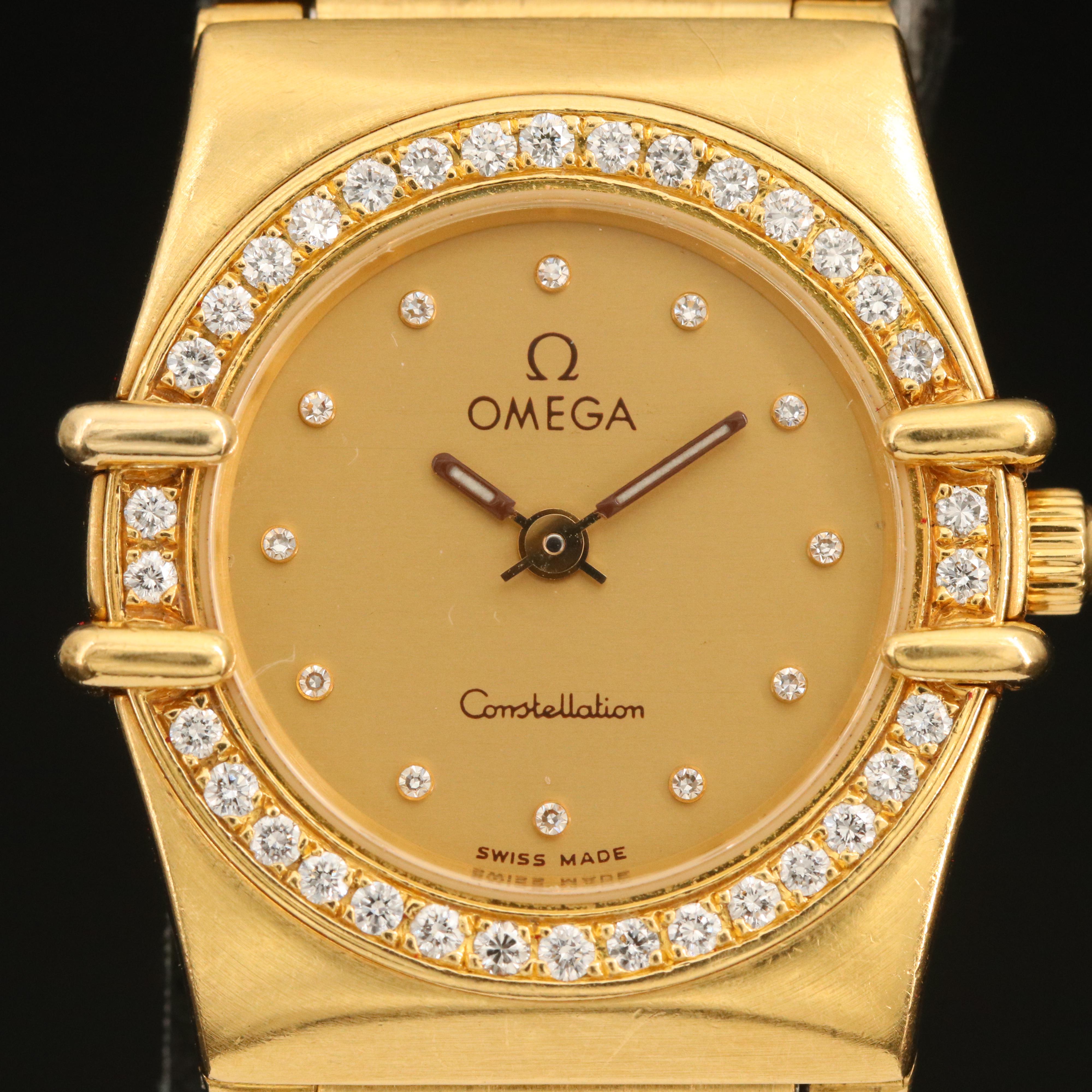 18K Omega Constellation Manhattan Diamond Watch