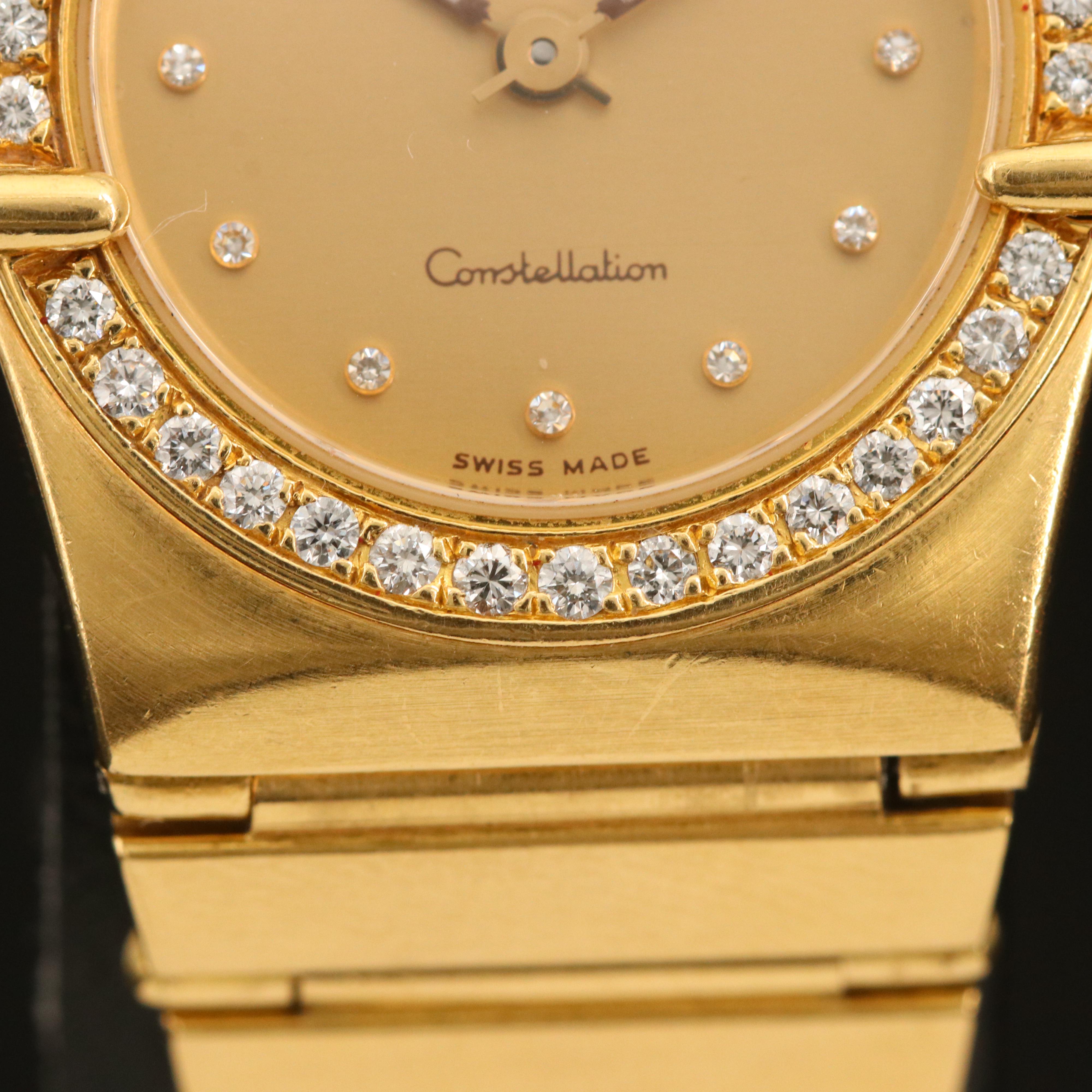 18K Omega Constellation Manhattan Diamond Watch
