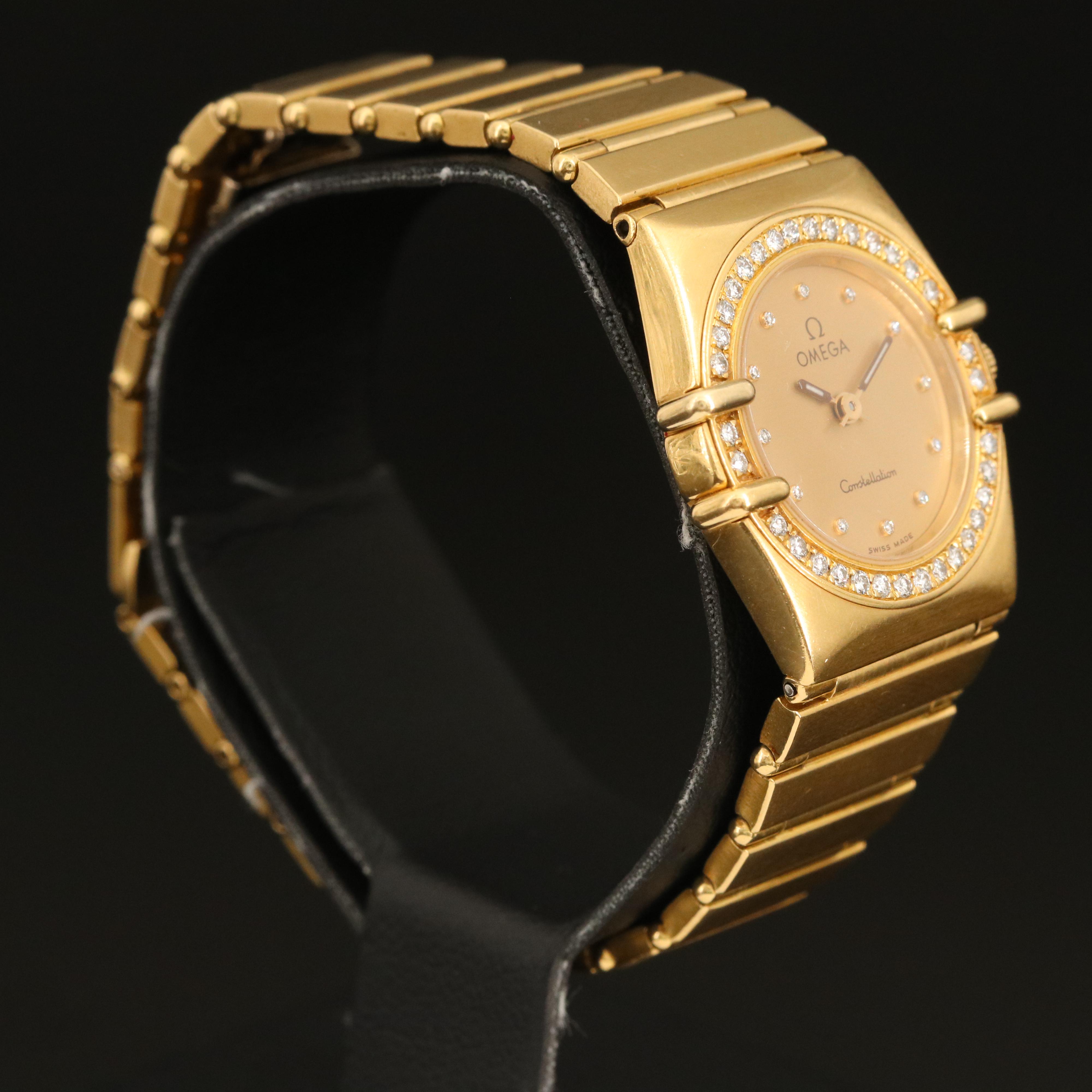 18K Omega Constellation Manhattan Diamond Watch