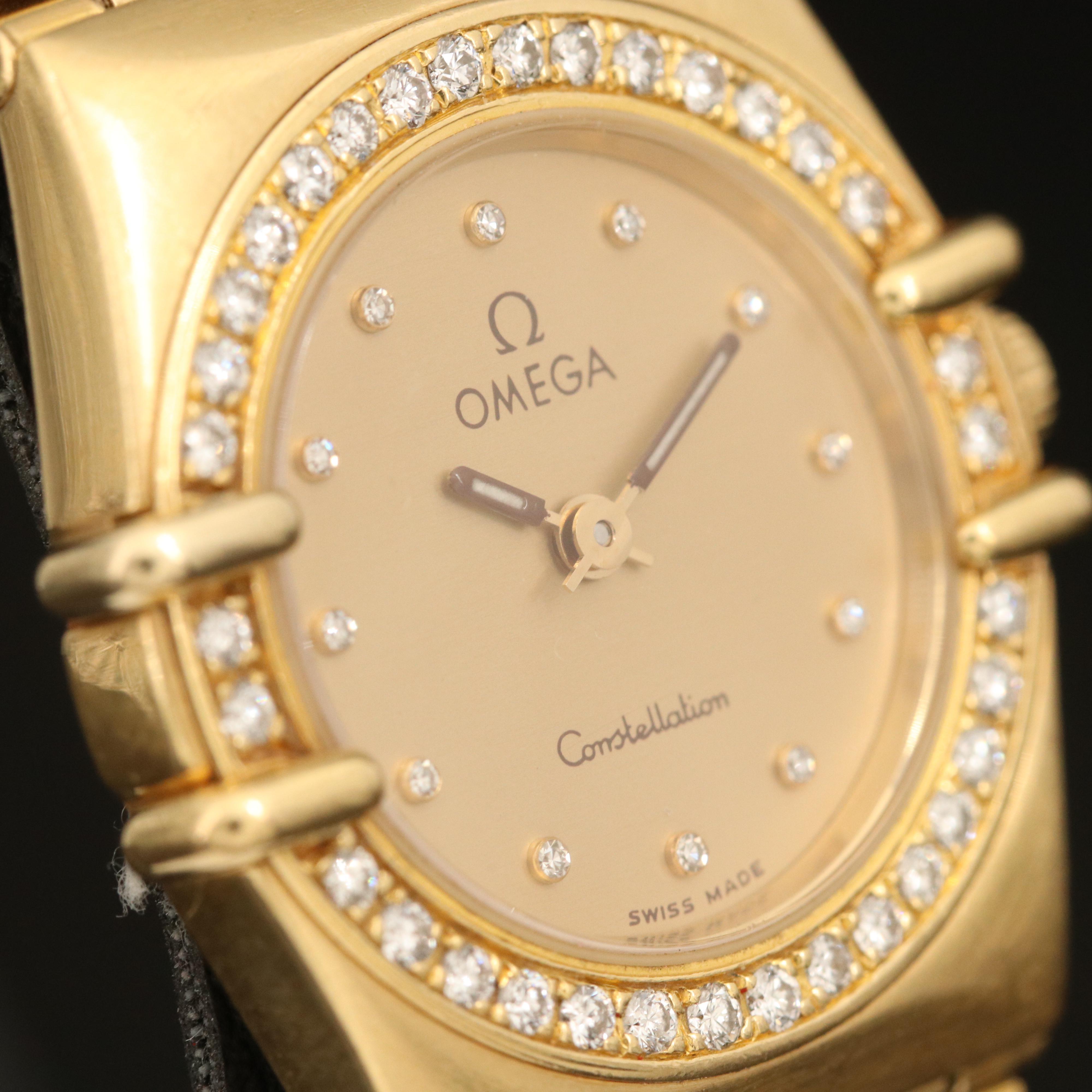 18K Omega Constellation Manhattan Diamond Watch
