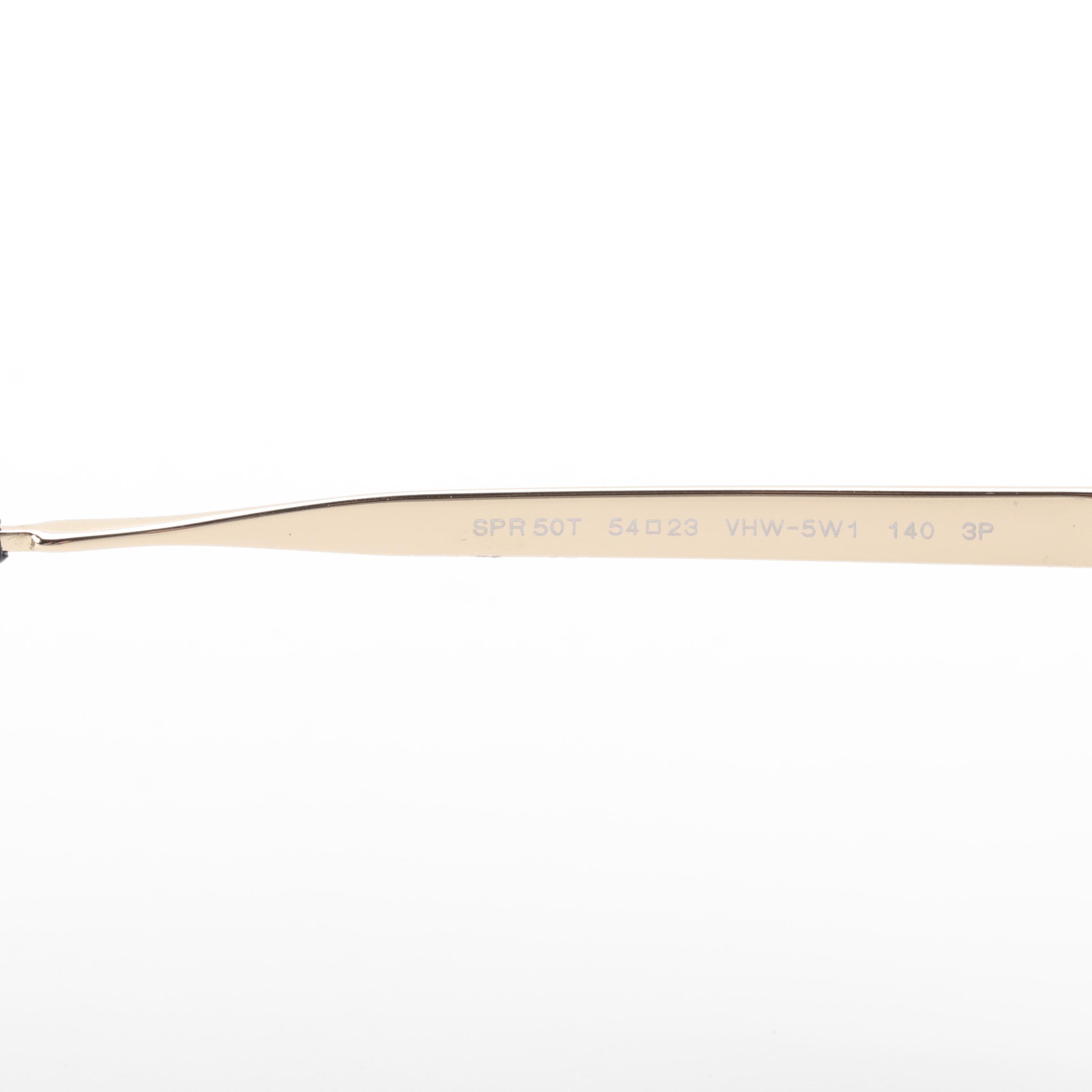 Prada Sunglasses PR50TS Round Pale Gold-Burgundy Frame Polarized Gradient Lens