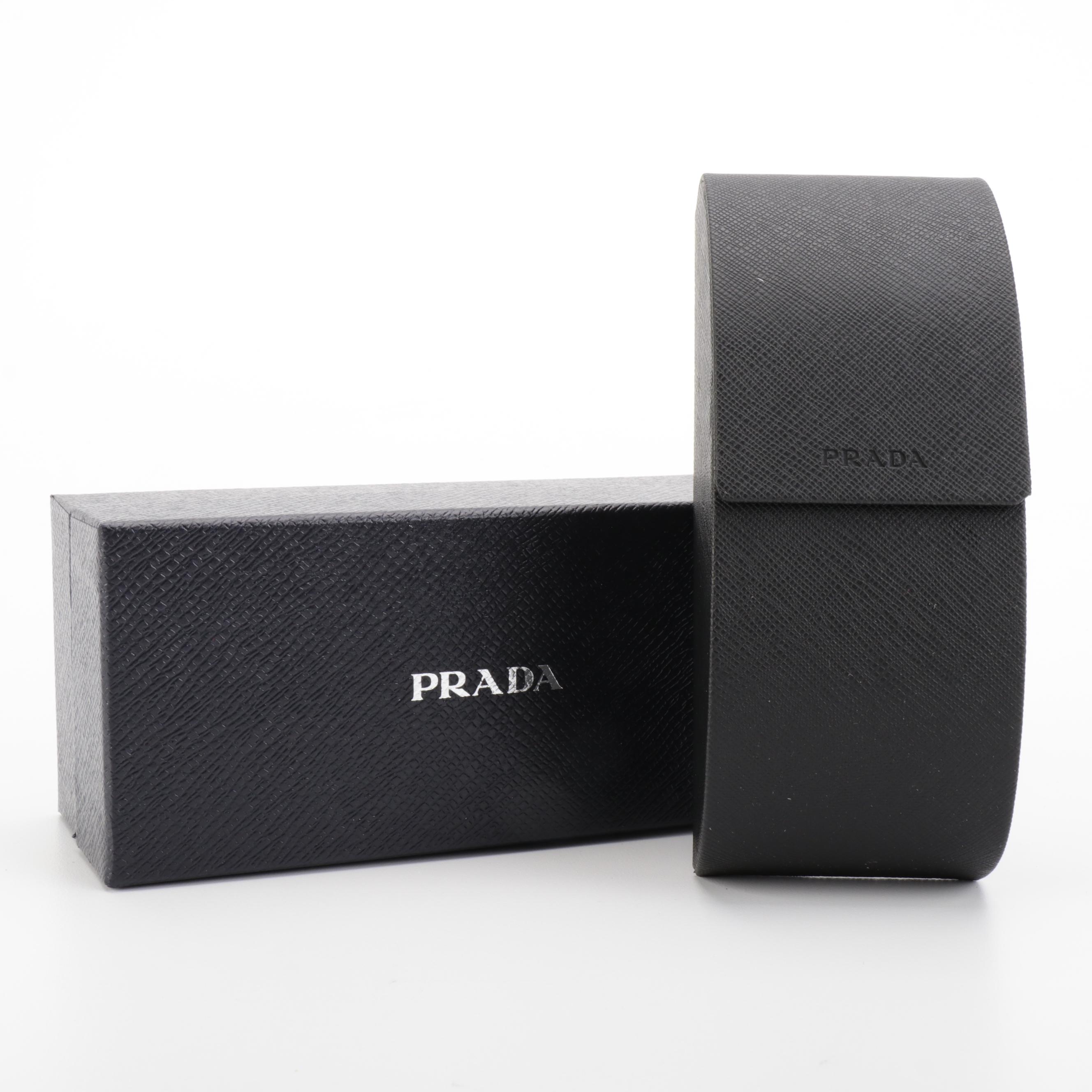 Prada Sunglasses PR50TS Round Pale Gold-Burgundy Frame Polarized Gradient Lens