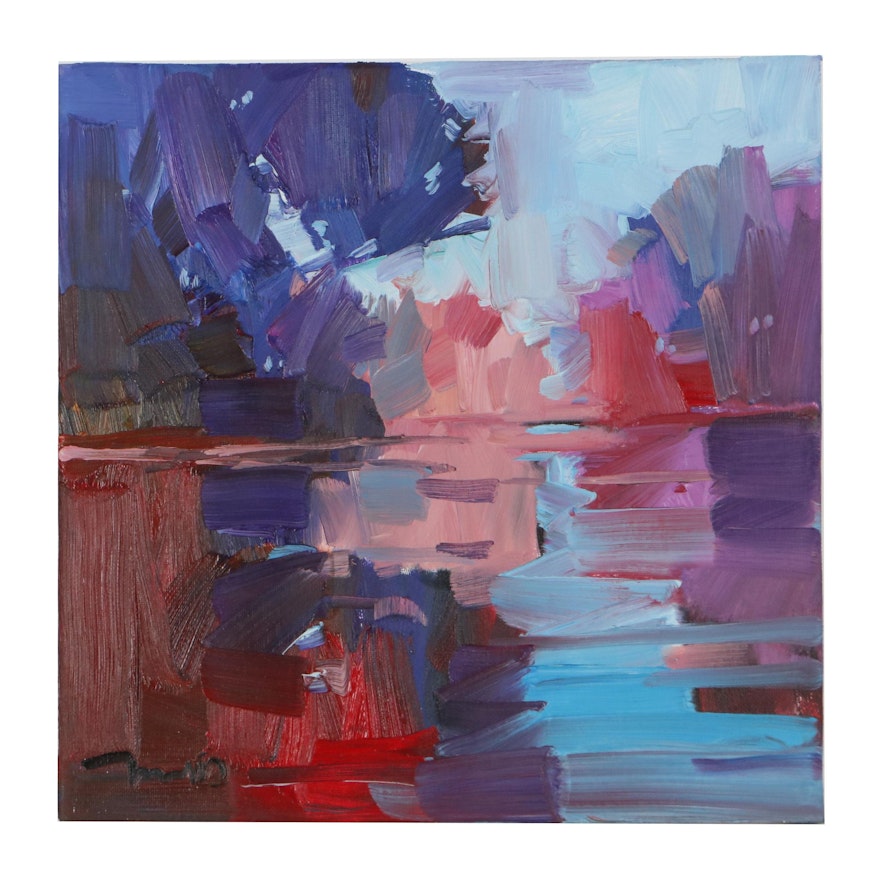 Jose Trujillo Oil Painting "Lavender Twilight," 2021