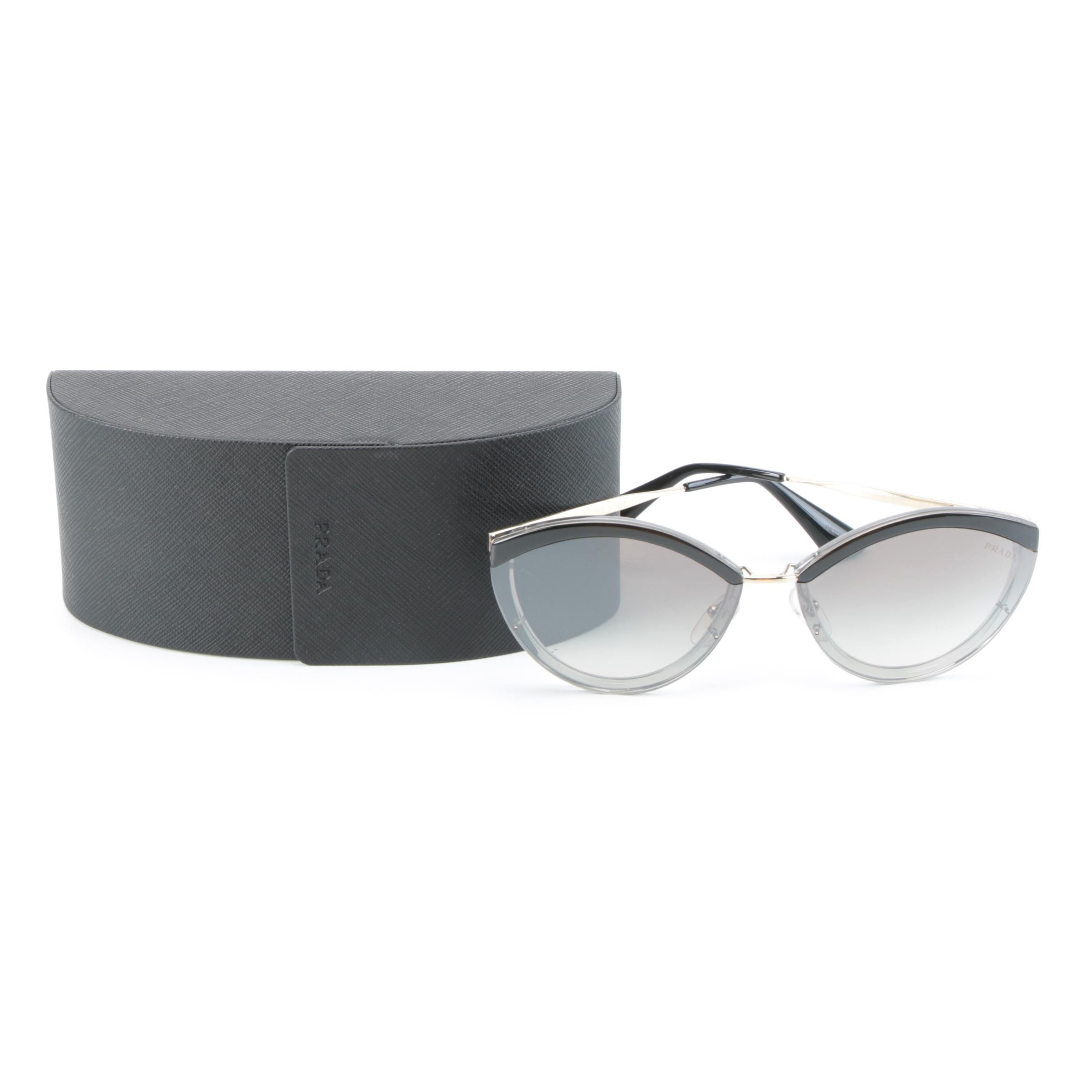 Prada SPR07U Modified Cat Eye Sunglasses with Case