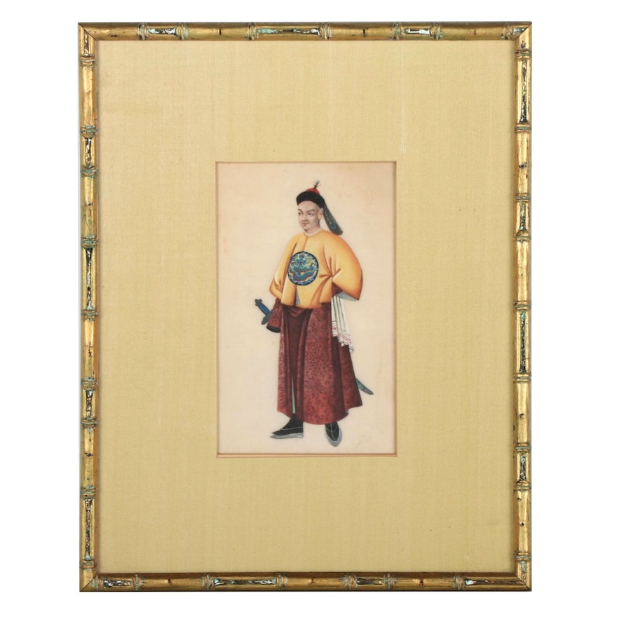 Chinese Figural Gouache Painting, 20th Century