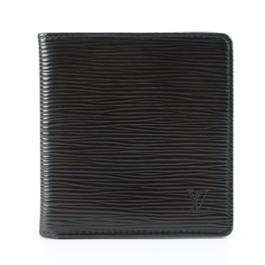 Louis Vuitton Porte-Billets Bifold Wallet in Black Epi Leather