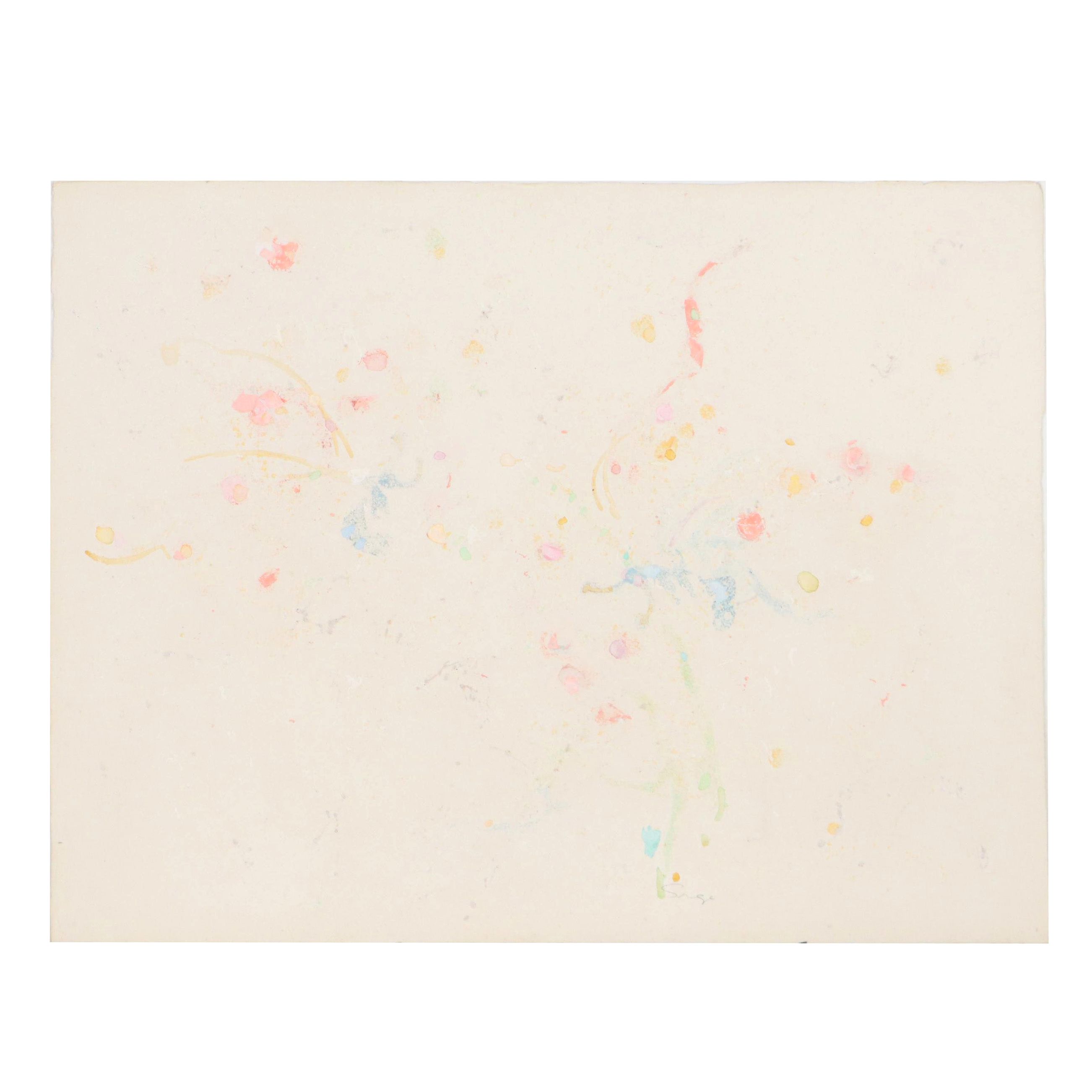 Walter Sorge Abstract Watercolor Painting, Late 20th Century