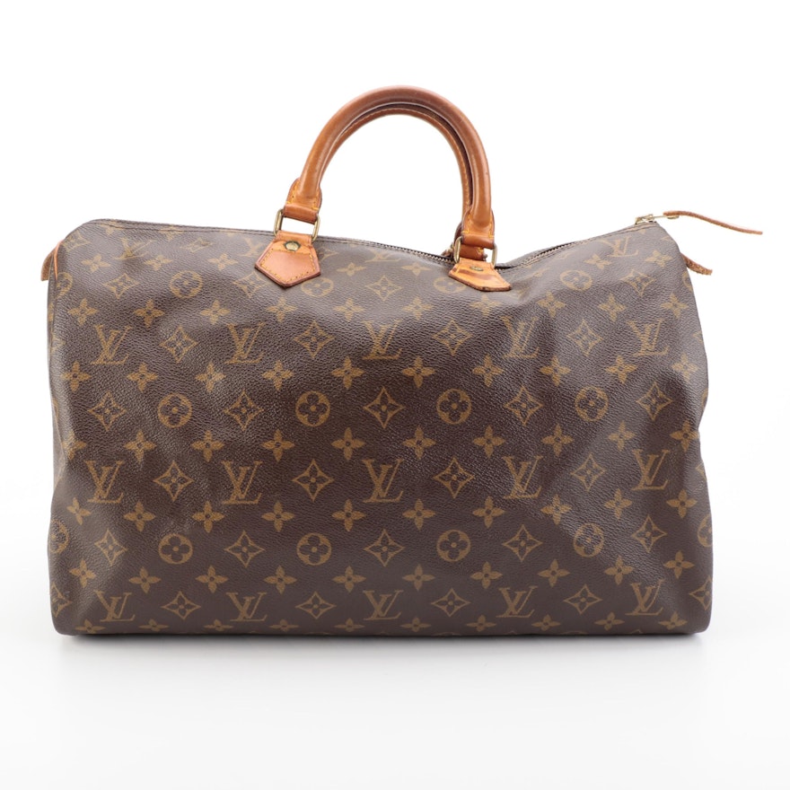 Louis Vuitton Malletier Speedy 40 in Monogram Canvas and Vachetta Leather