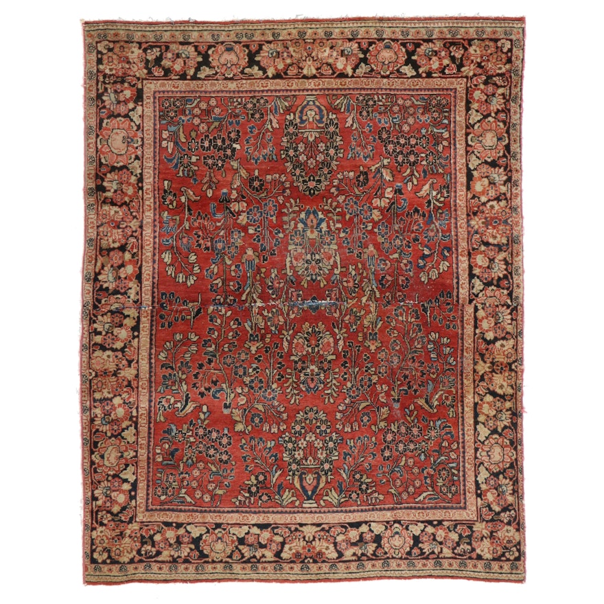 5'1 x 6'6 Hand-Knotted Persian Floral Area Rug