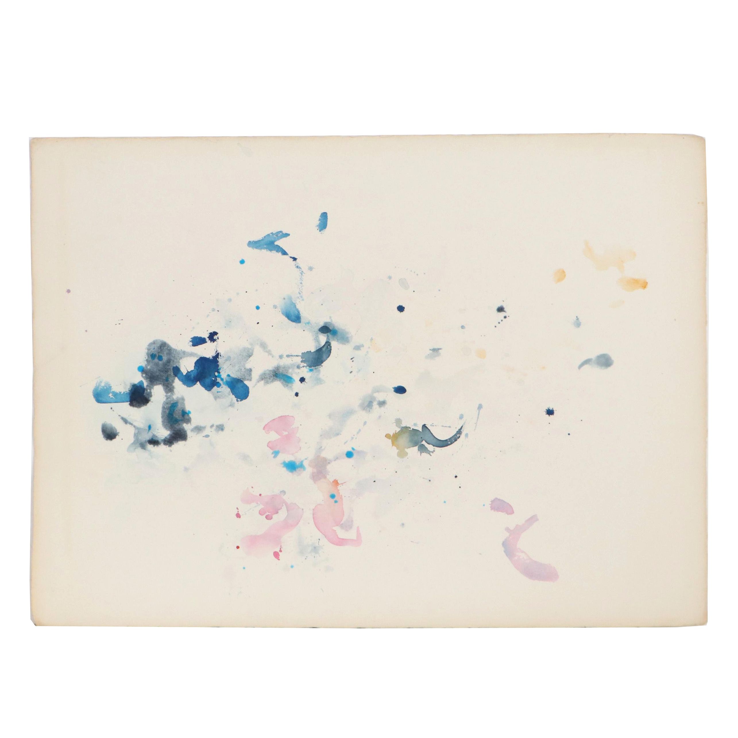 Walter Sorge Abstract Watercolor Painting, Late 20th Century