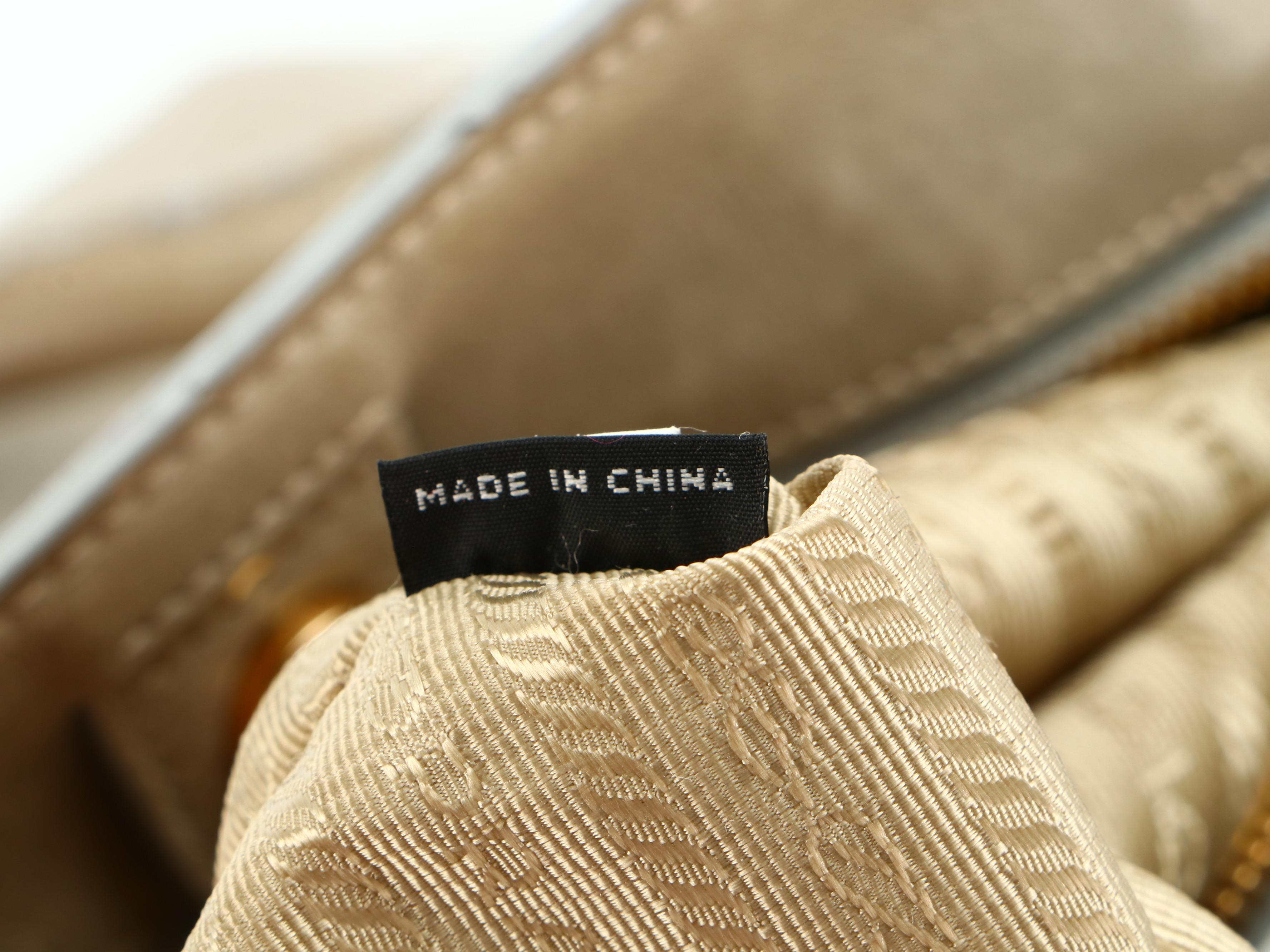 Prada Tote Bag in Pale Green Glacé Calfskin with Detachable Shoulder Strap