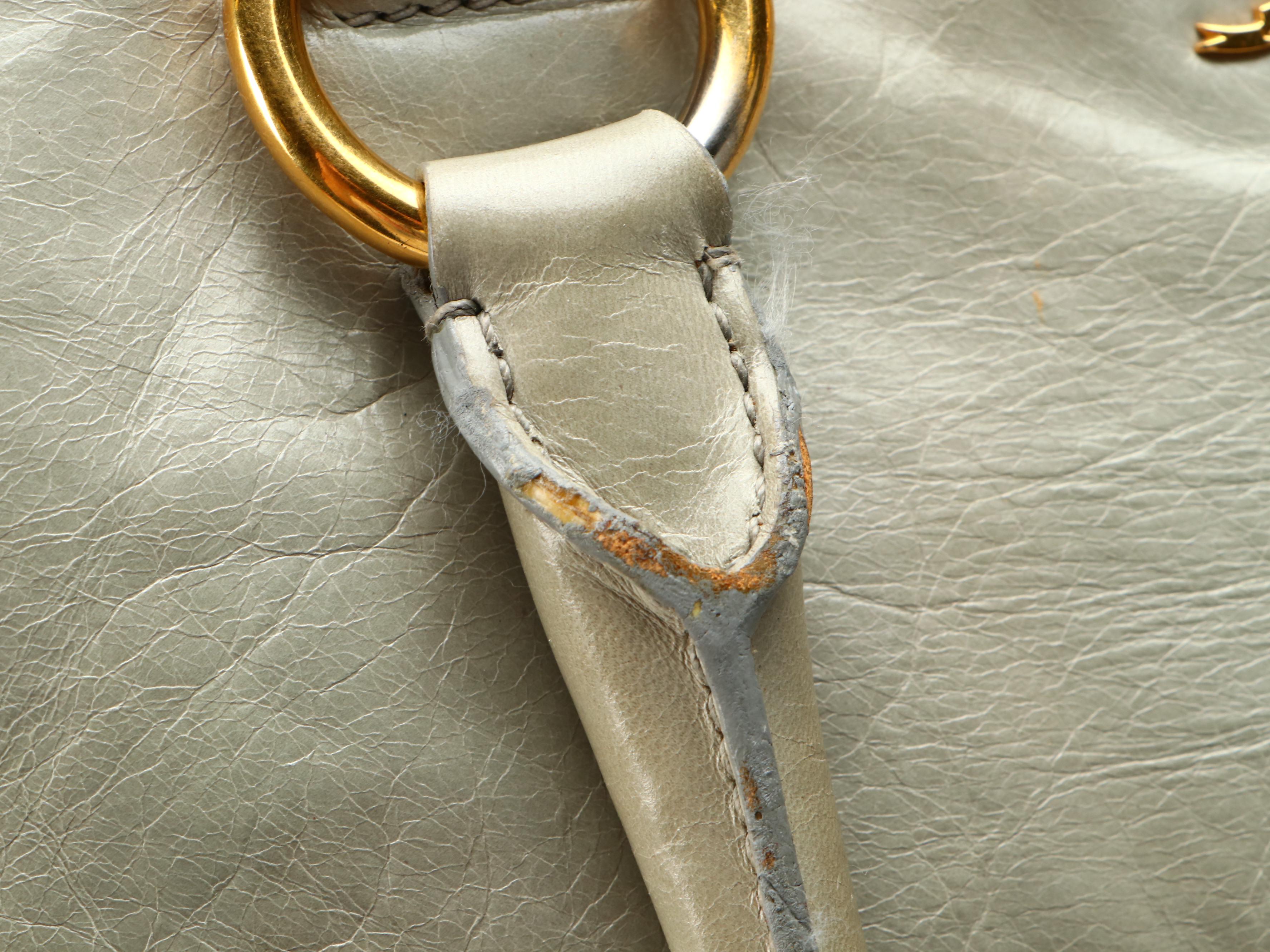 Prada Tote Bag in Pale Green Glacé Calfskin with Detachable Shoulder Strap