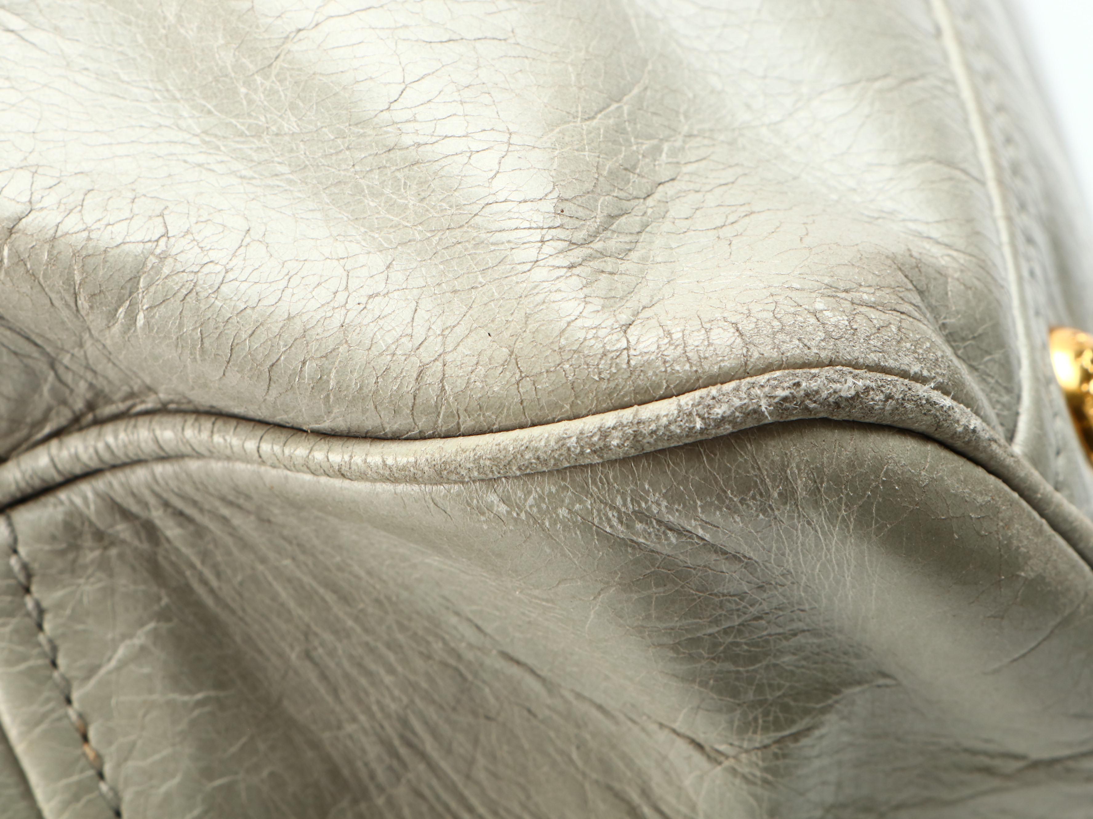 Prada Tote Bag in Pale Green Glacé Calfskin with Detachable Shoulder Strap