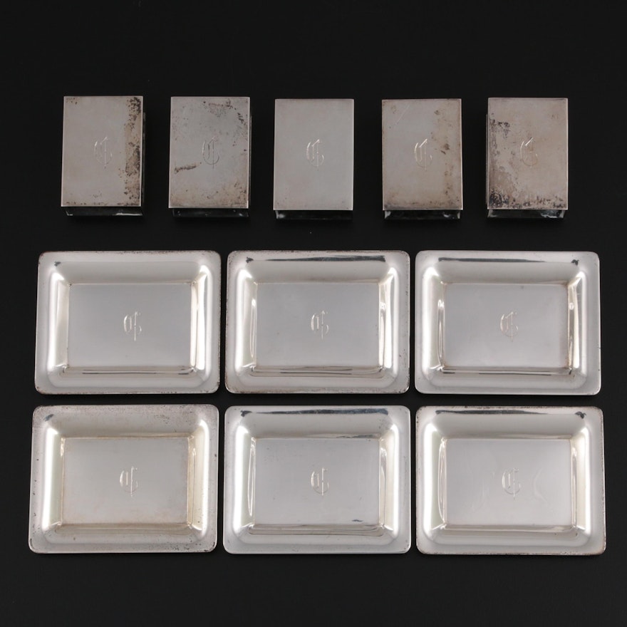 S. Kirk & Son Sterling Silver Butter Pats and Match Box Holders