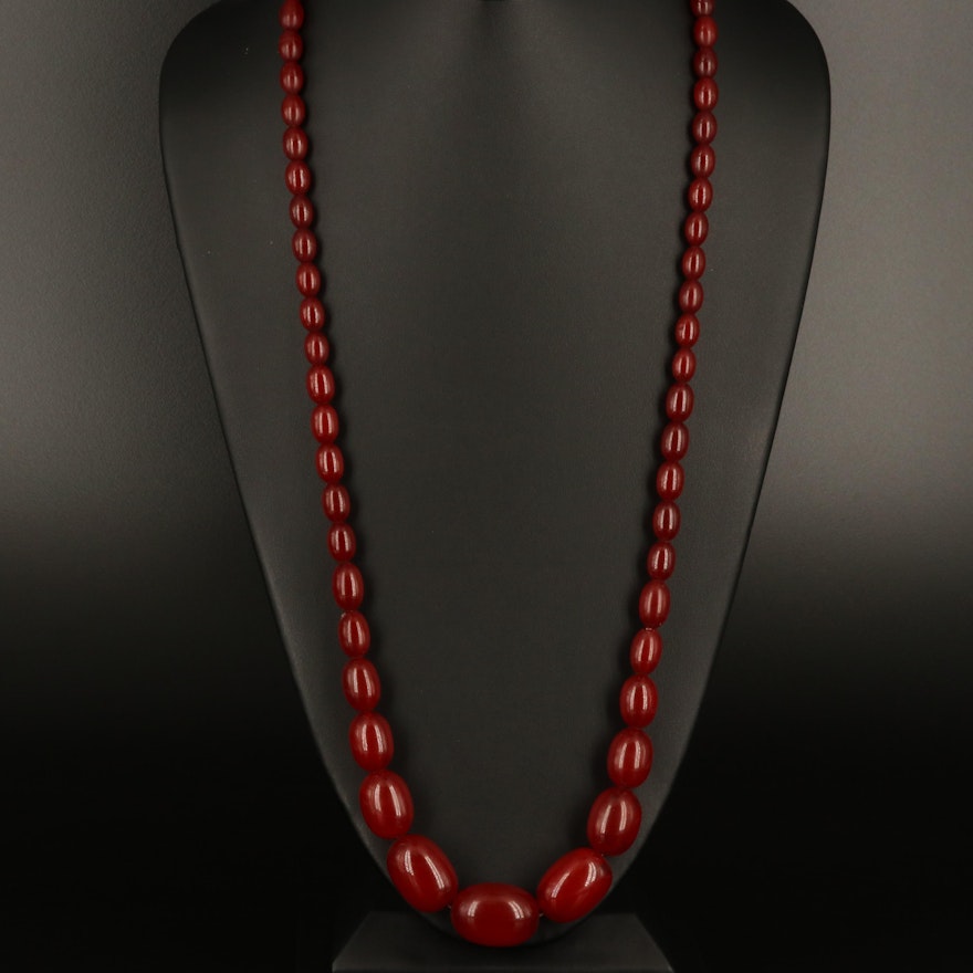 Graduated Oval Bead Necklace