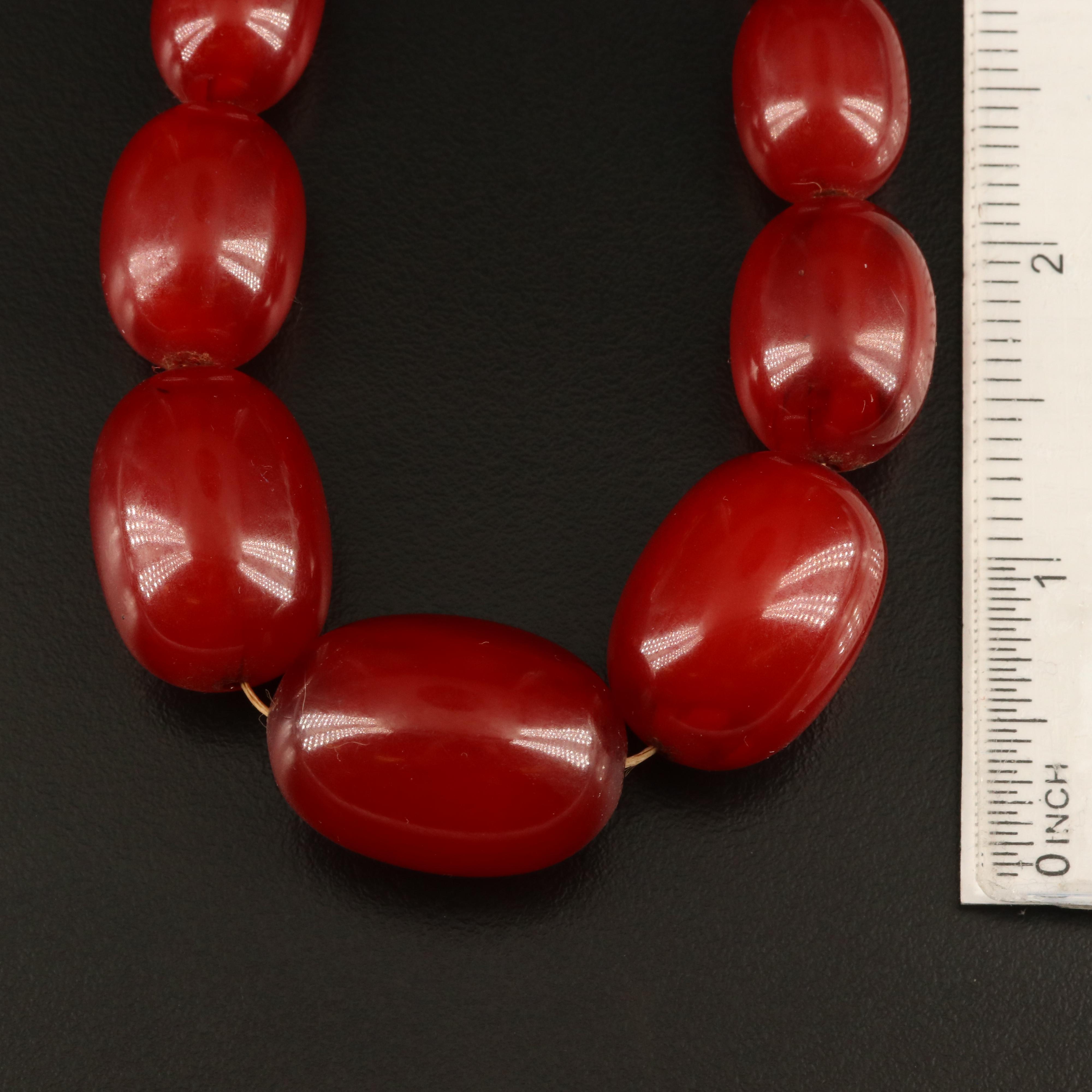 Graduated Oval Bead Necklace