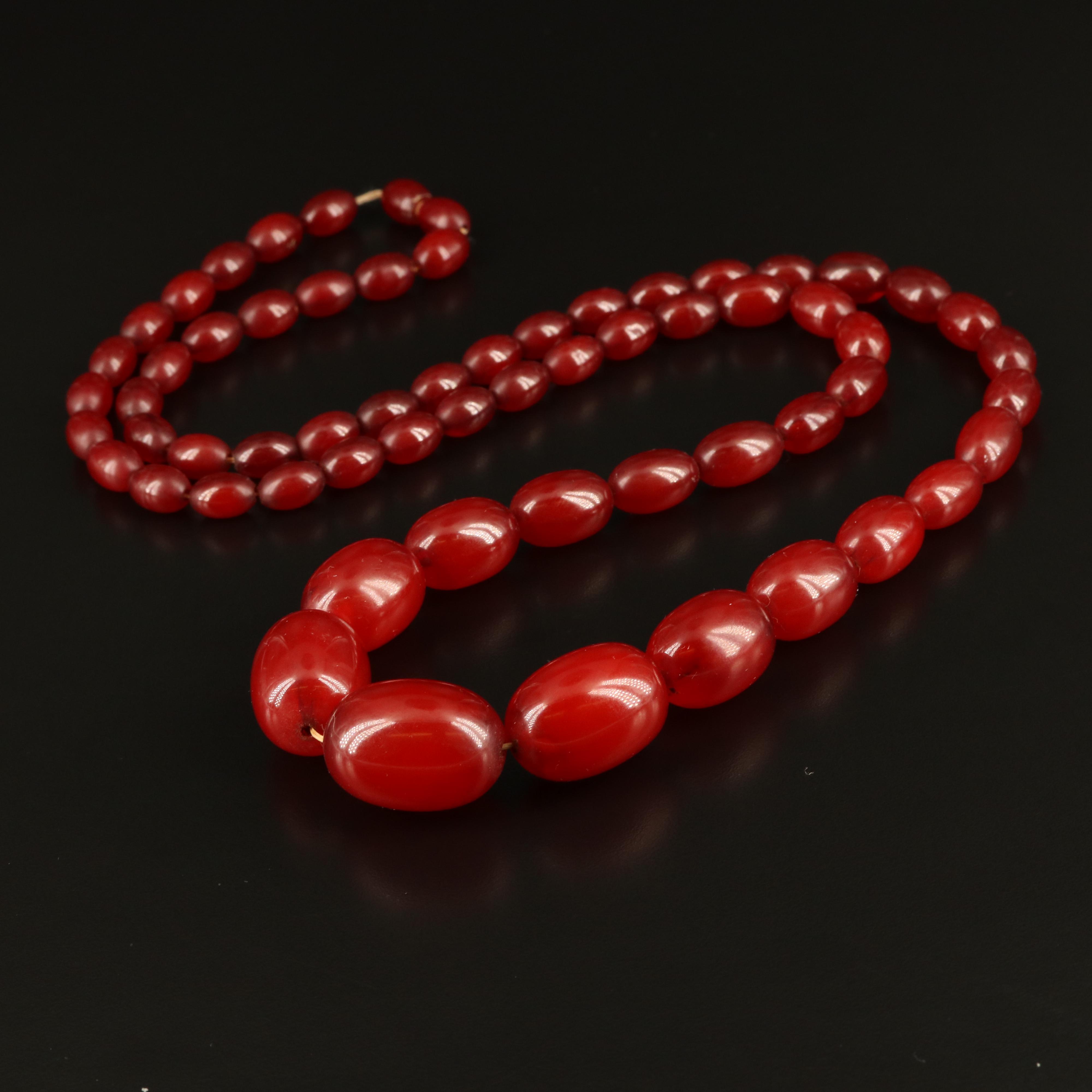 Graduated Oval Bead Necklace