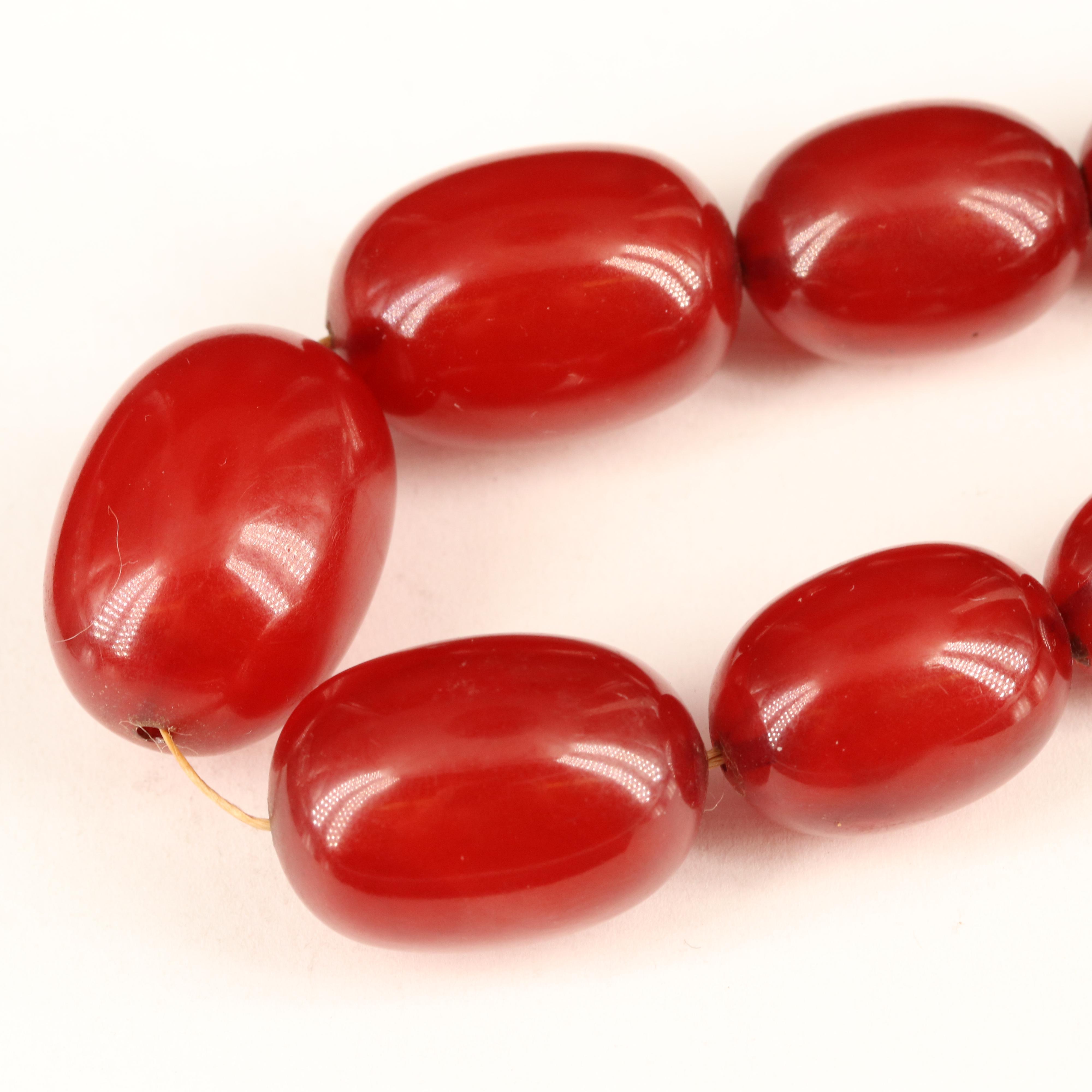 Graduated Oval Bead Necklace