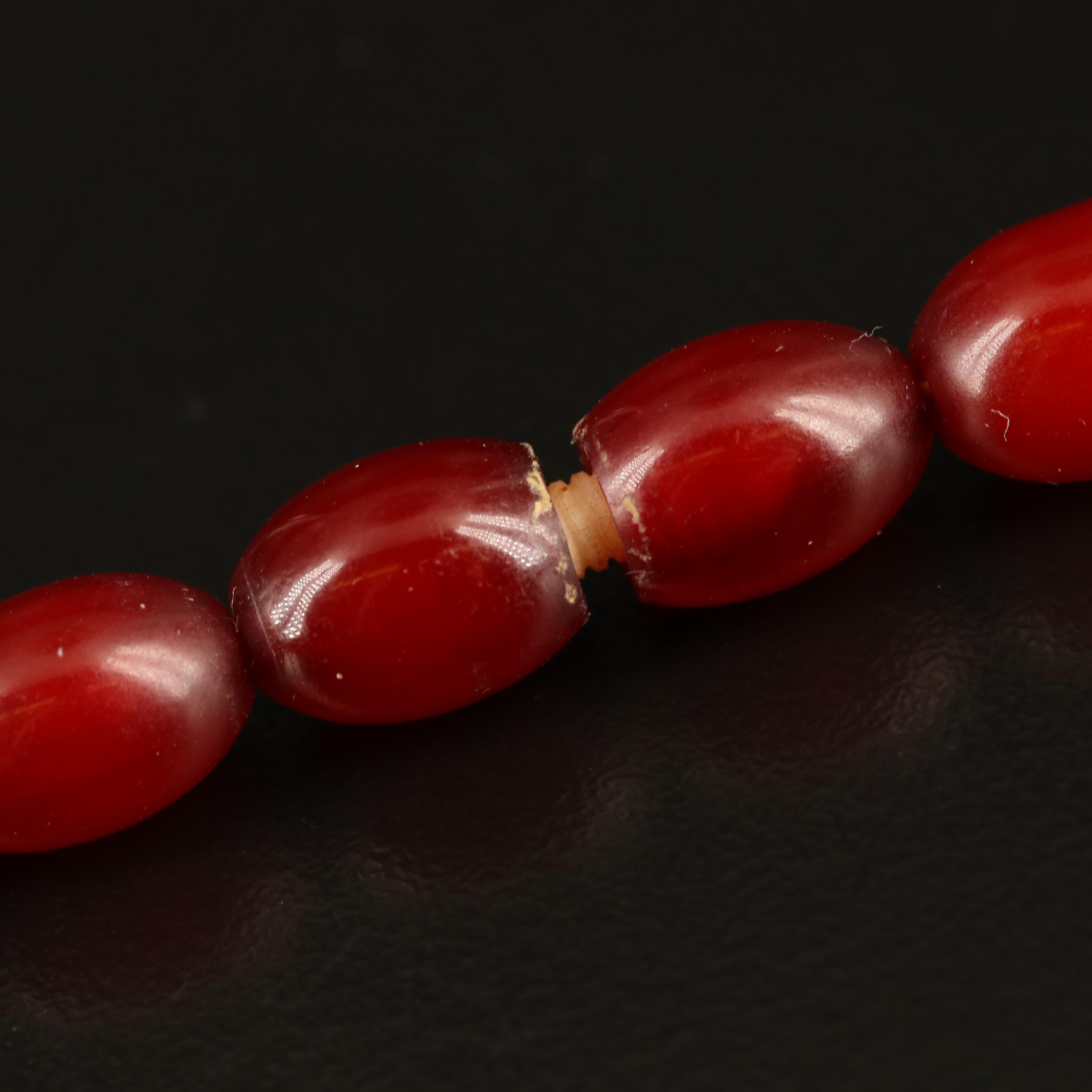 Graduated Oval Bead Necklace