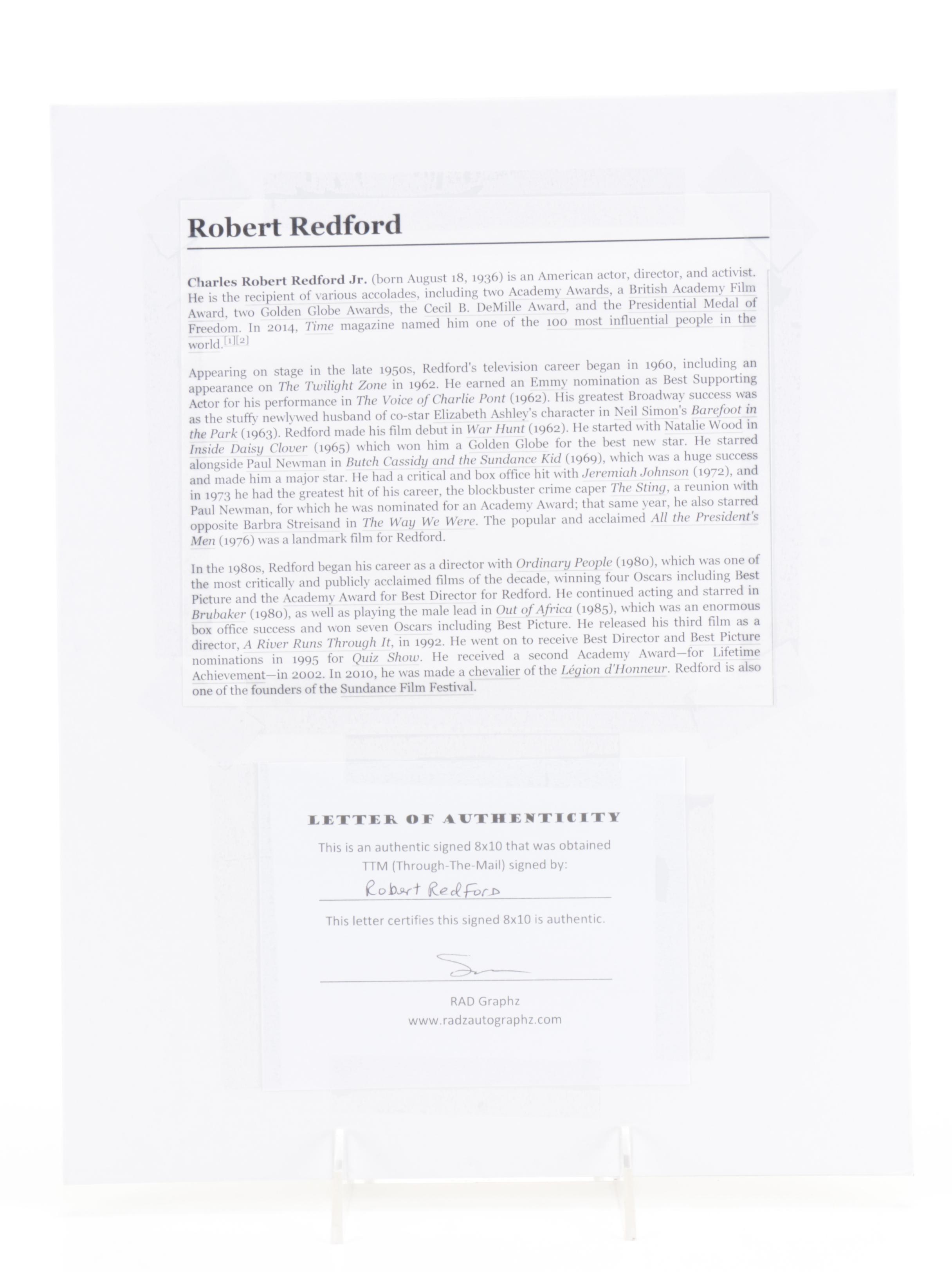 Robert Redford Signed "Jeremiah Johnson" (1972) Movie Photo Print, COA