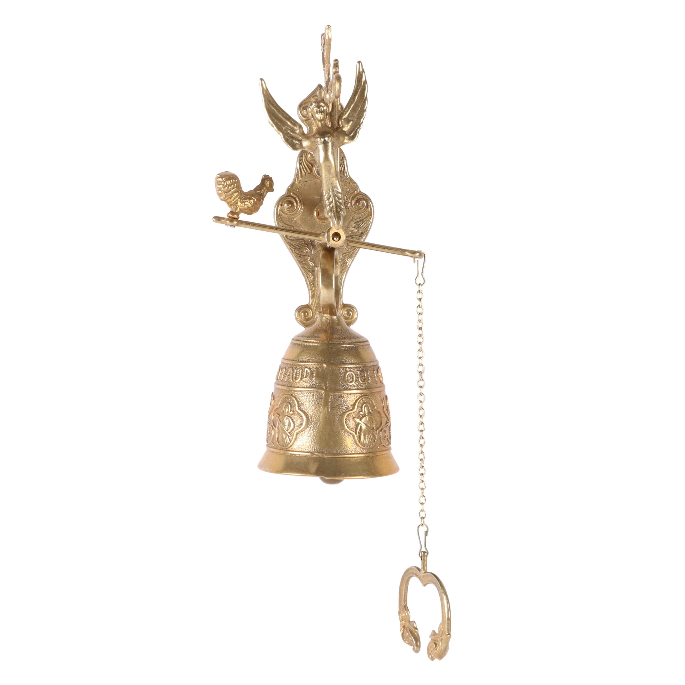 Gothic Style Brass "Qui Me Tangit, Vocem Meam Audit" Monastery Bell