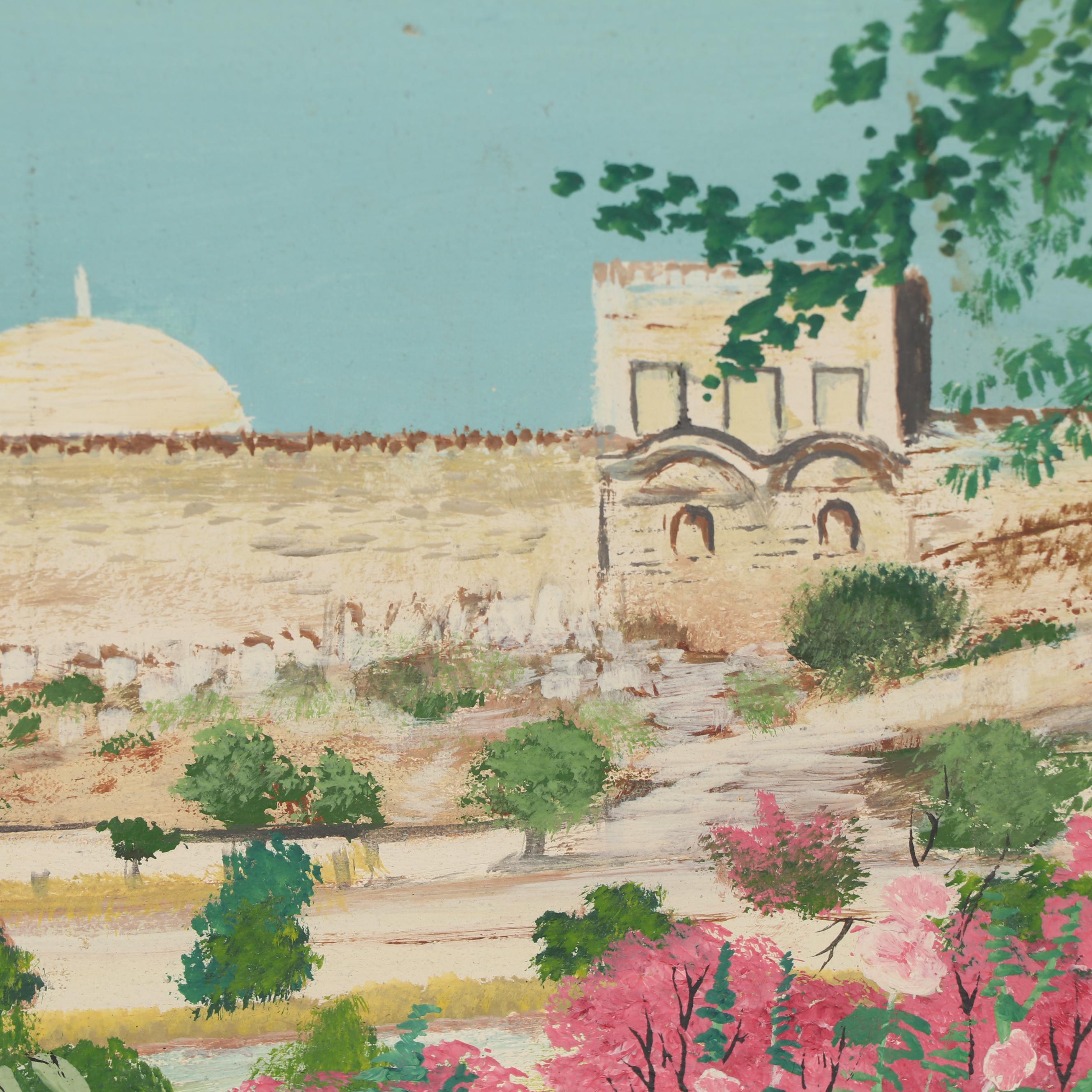 Mildred Allen Oil Painting "Garden of Gethsemane," Mid-20th Century