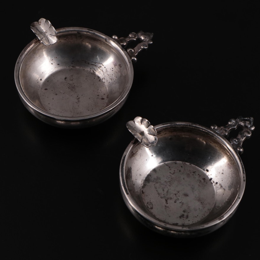 American Sterling Silver Porringer Ashtrays, Early to Mid 20th Century