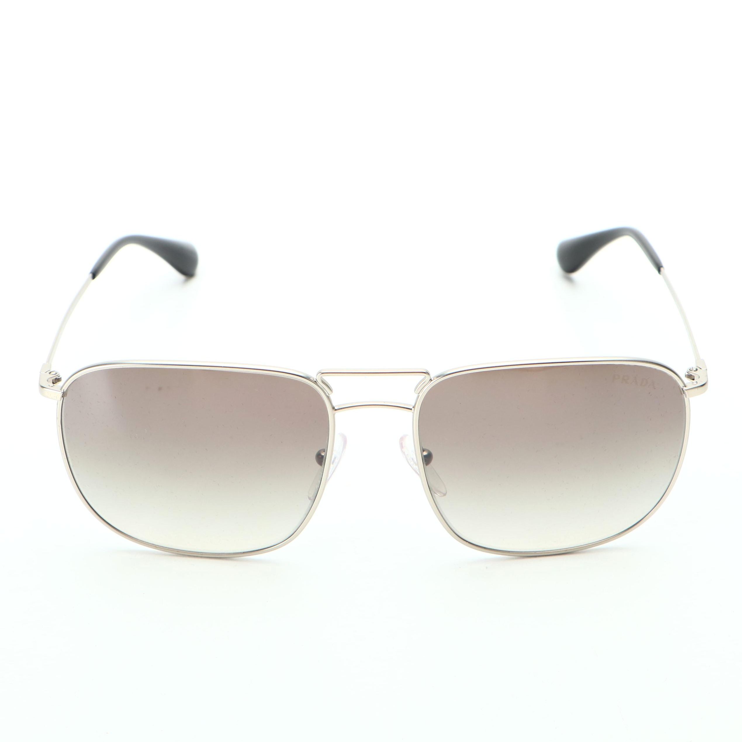 Prada SPR52T Aviator Metal Frame Gradient Lens Sunglasses with Case and Box