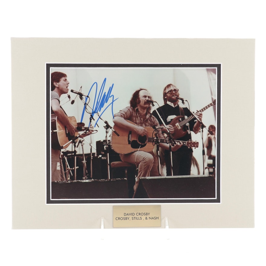 David Crosby Signed "Crosby, Stills & Nash" Rock-N-Roll Photo Print, COA
