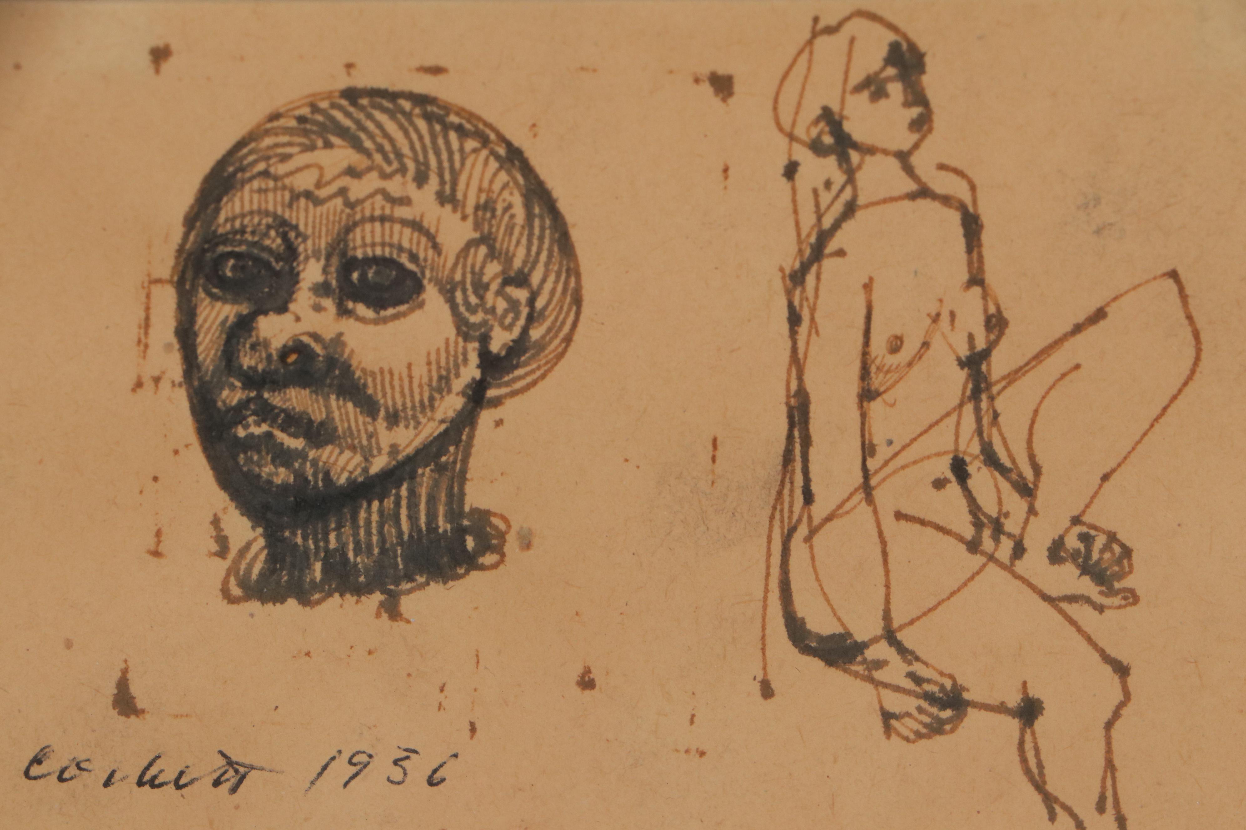 Edward M. Corbett Figural Ink Study, 1956