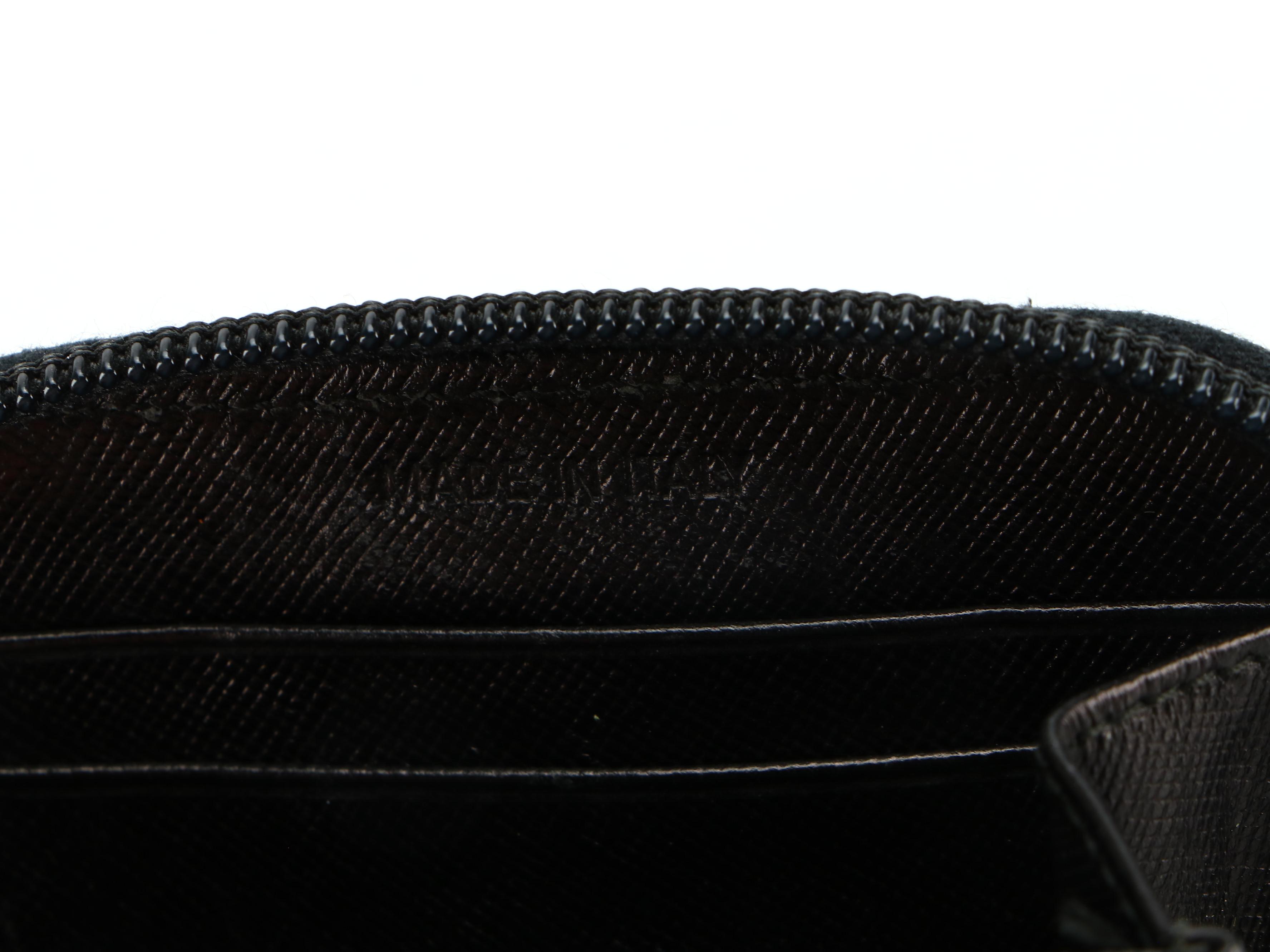 Prada Zipper Accordion Coin Purse in Black Nylon