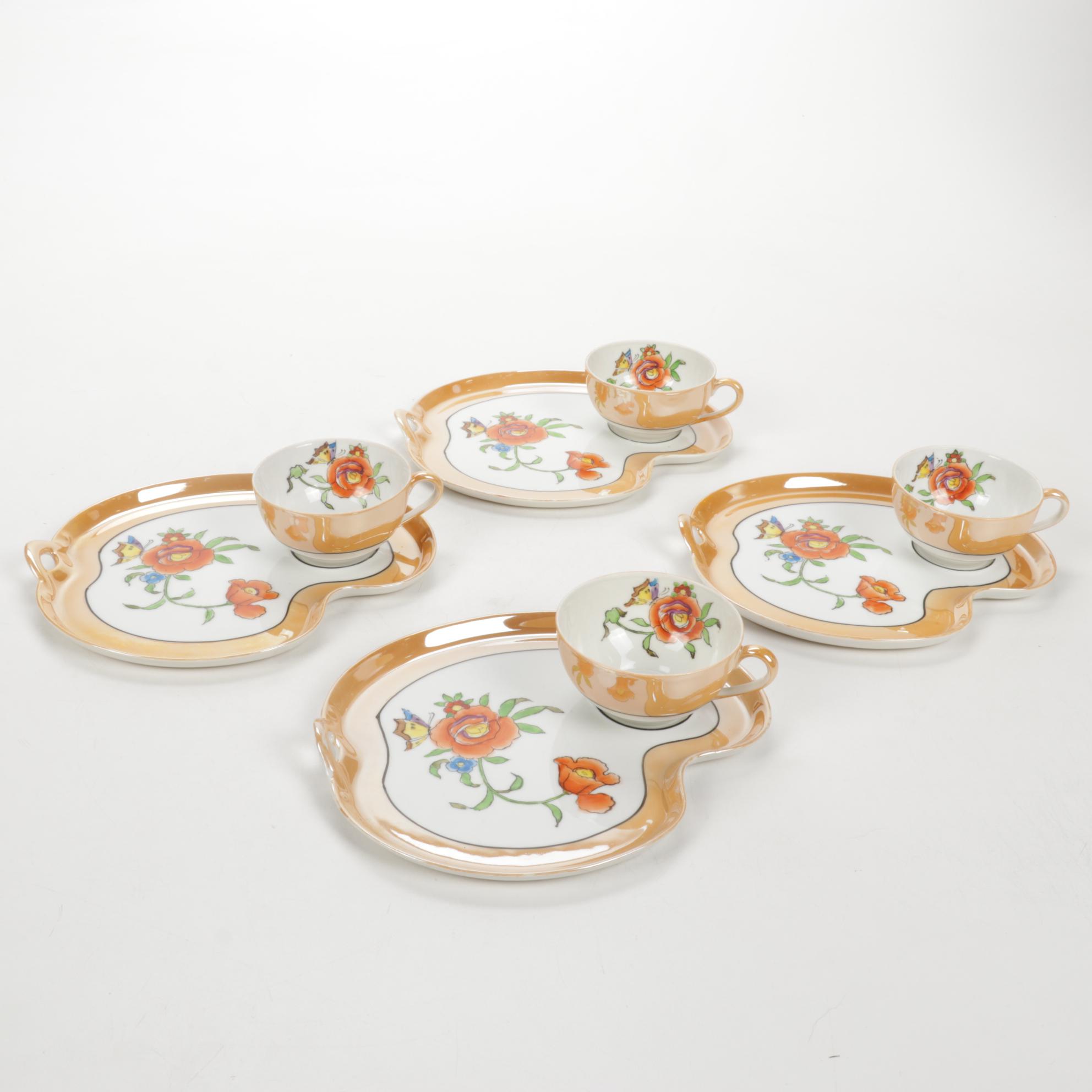 Noritake Lustreware Snack Set Including Other Japanese Porcelain Serveware