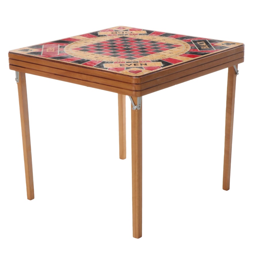 Ken Wood Products Monte Carlo 5-In-1 Game Table with Folding Legs, 1950s