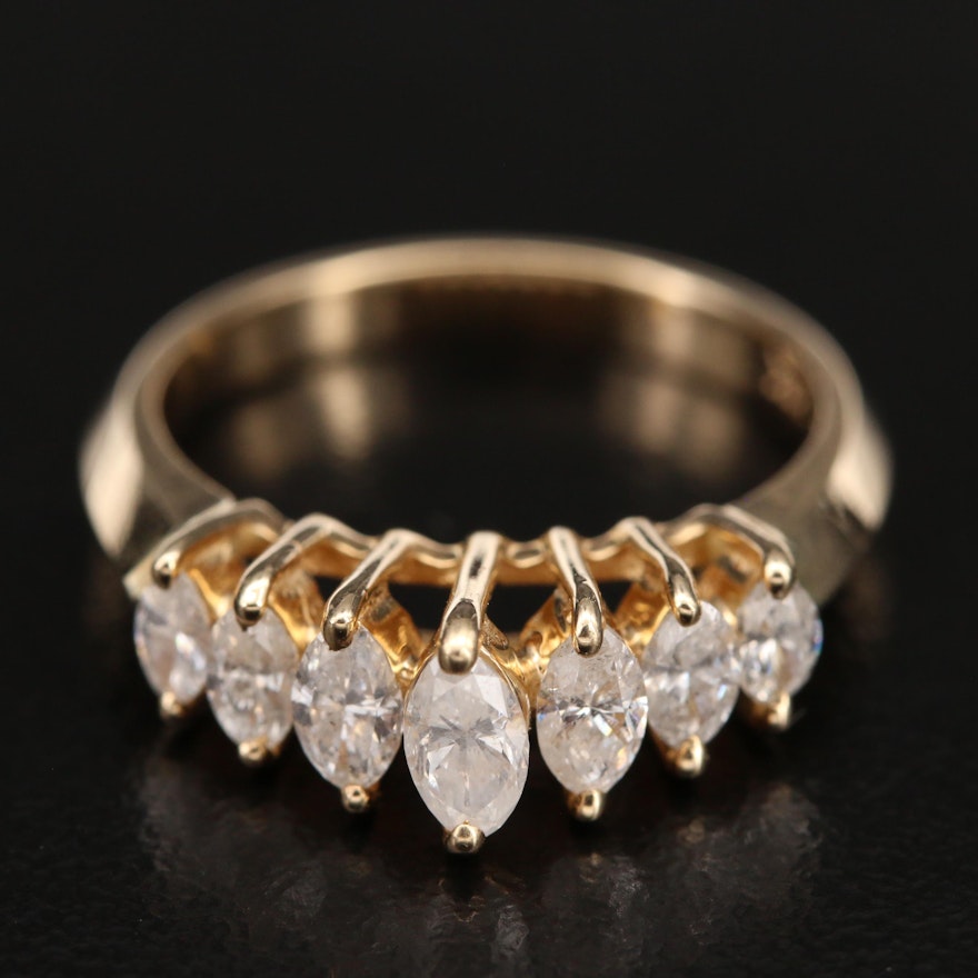 14K 0.50 CTW Diamond Stepped Ring