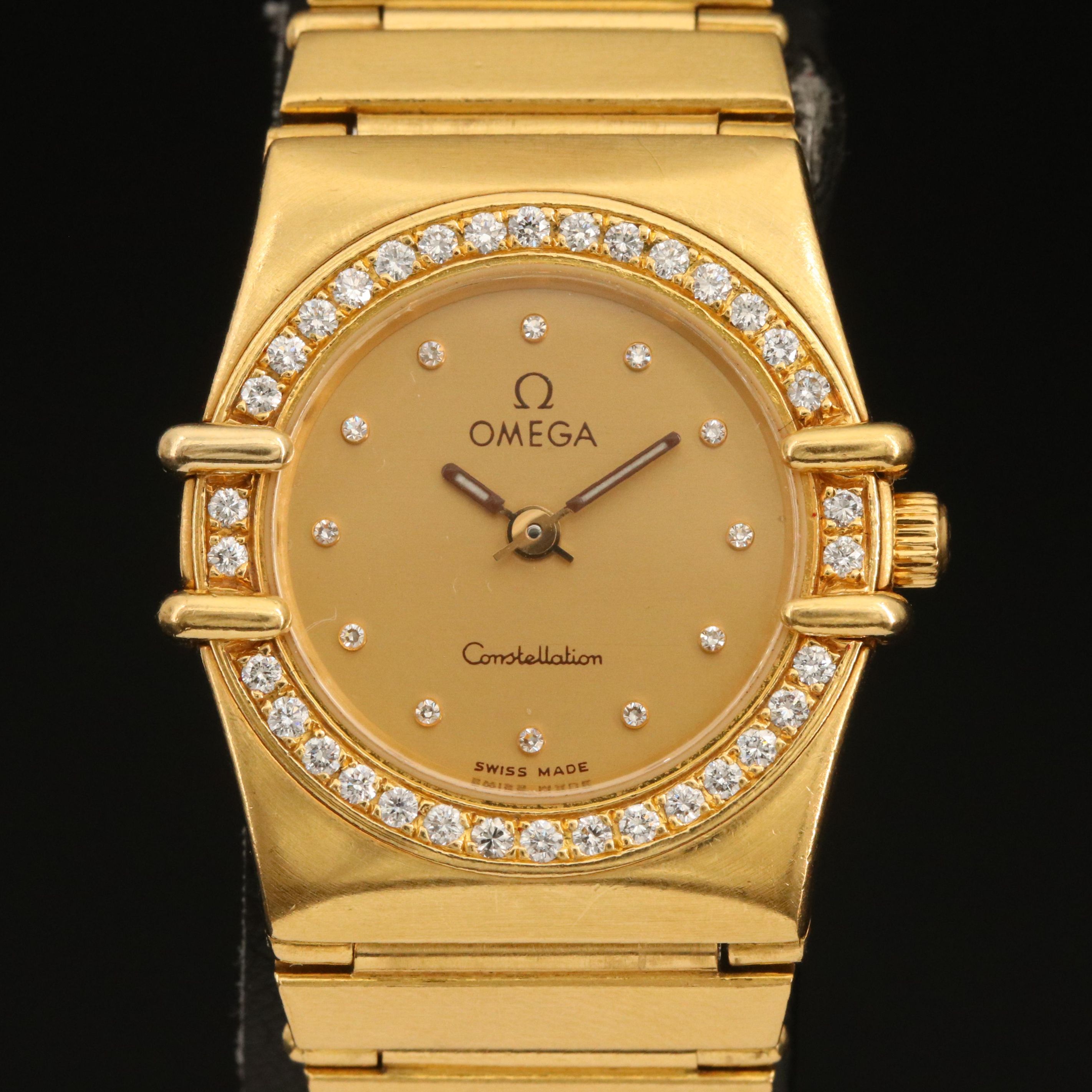 18K Omega Constellation Manhattan Diamond Watch