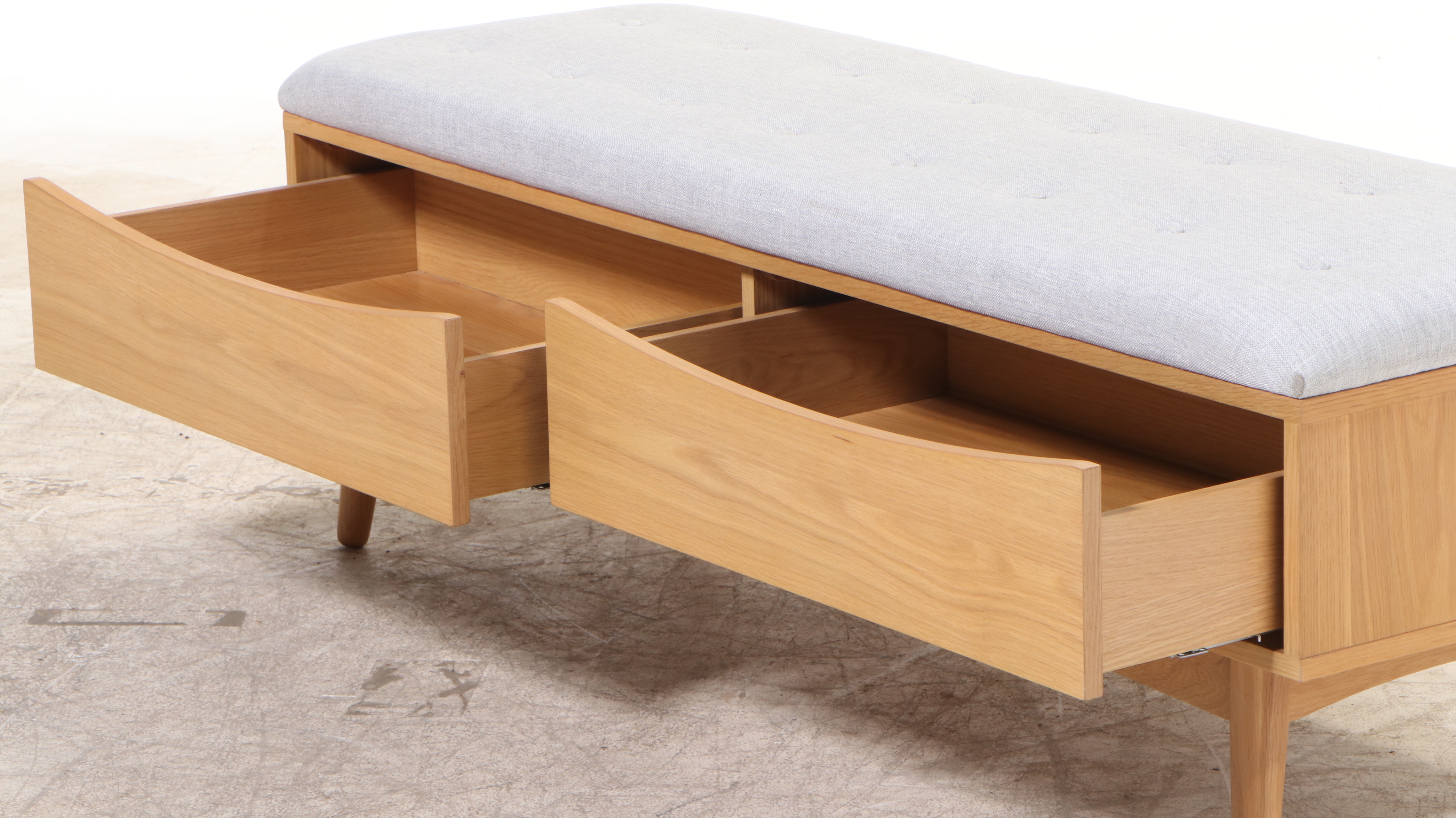 Article. "Culla" Oak Bench with Drawer