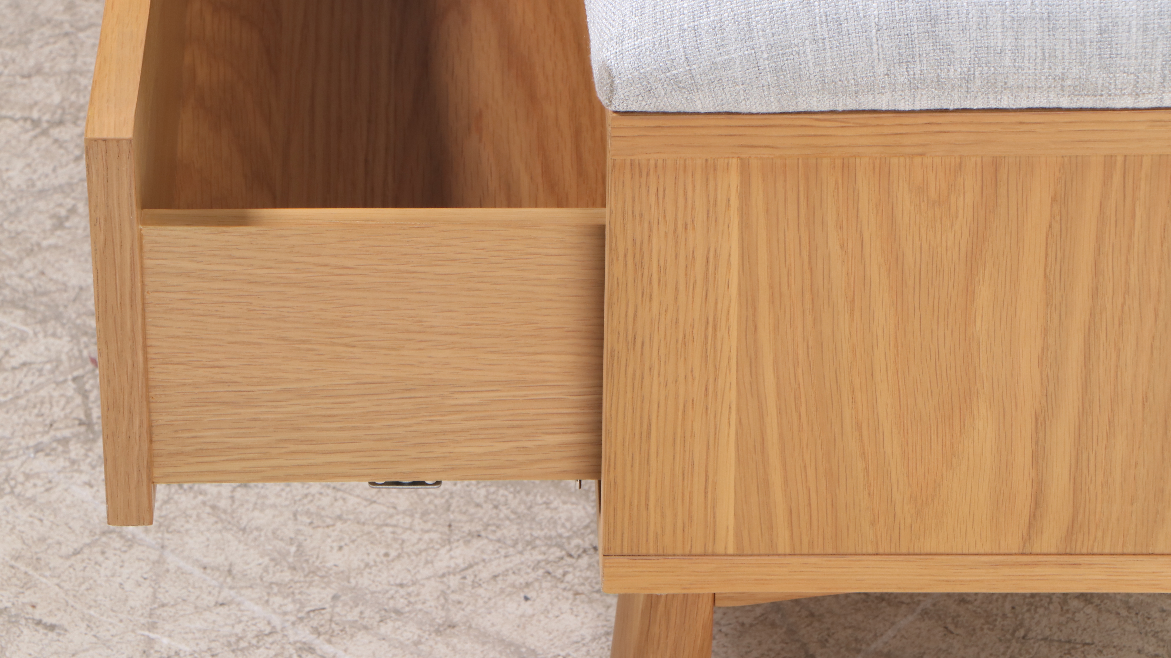 Article. "Culla" Oak Bench with Drawer