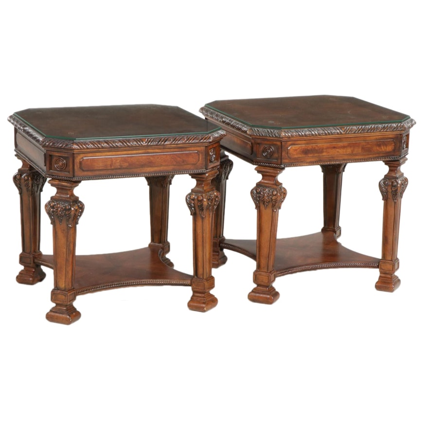 Pair of Contemporary Wooden Side Tables