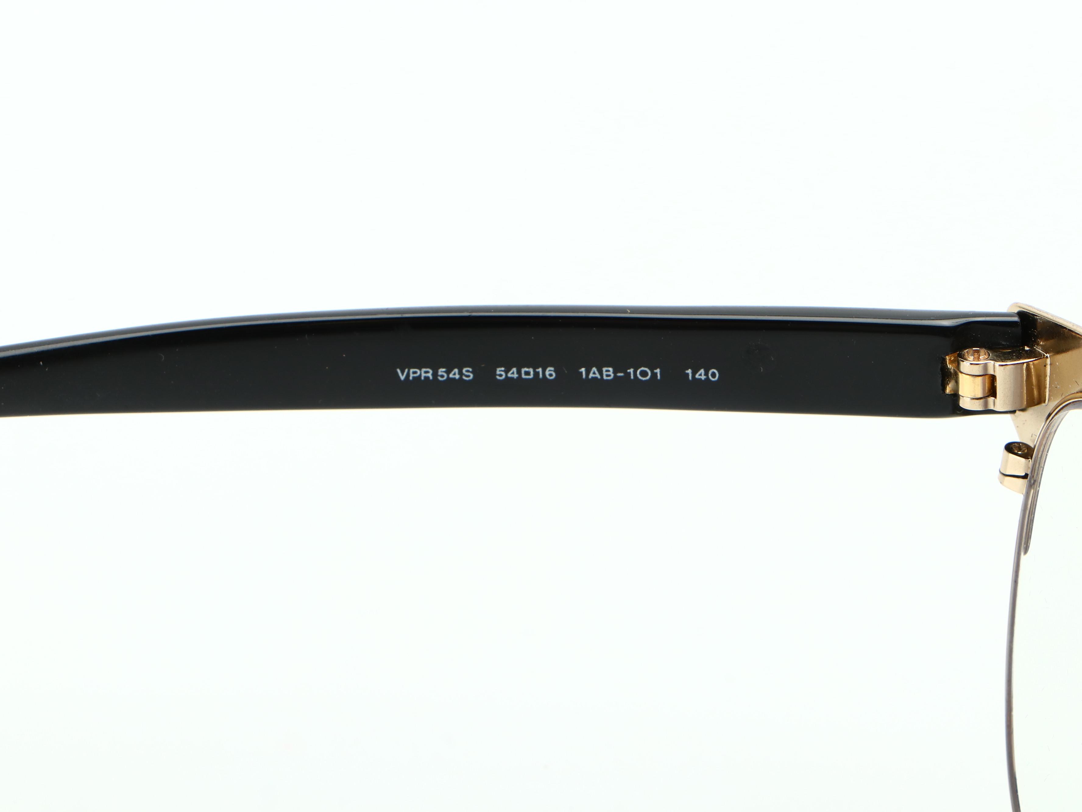 Prada Eyeglasses VPR54S Black Frame Temple Logo with Case