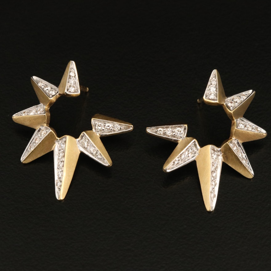 18K 0.57 CTW Diamond Star Earrings