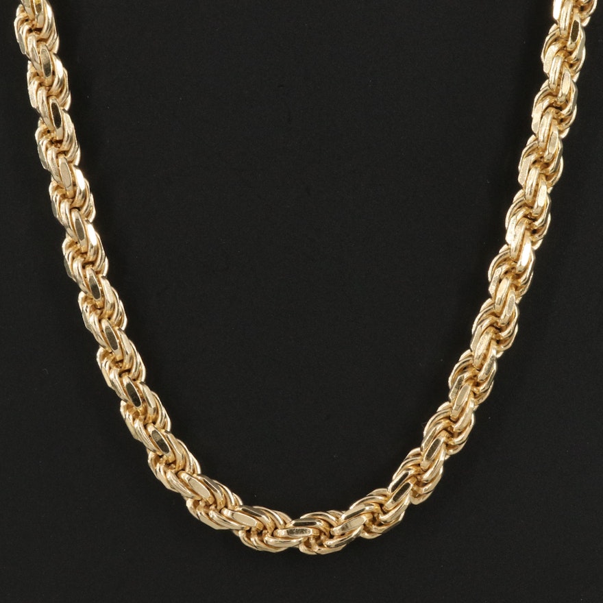 Sterling Silver Italian Rope Chain Necklace